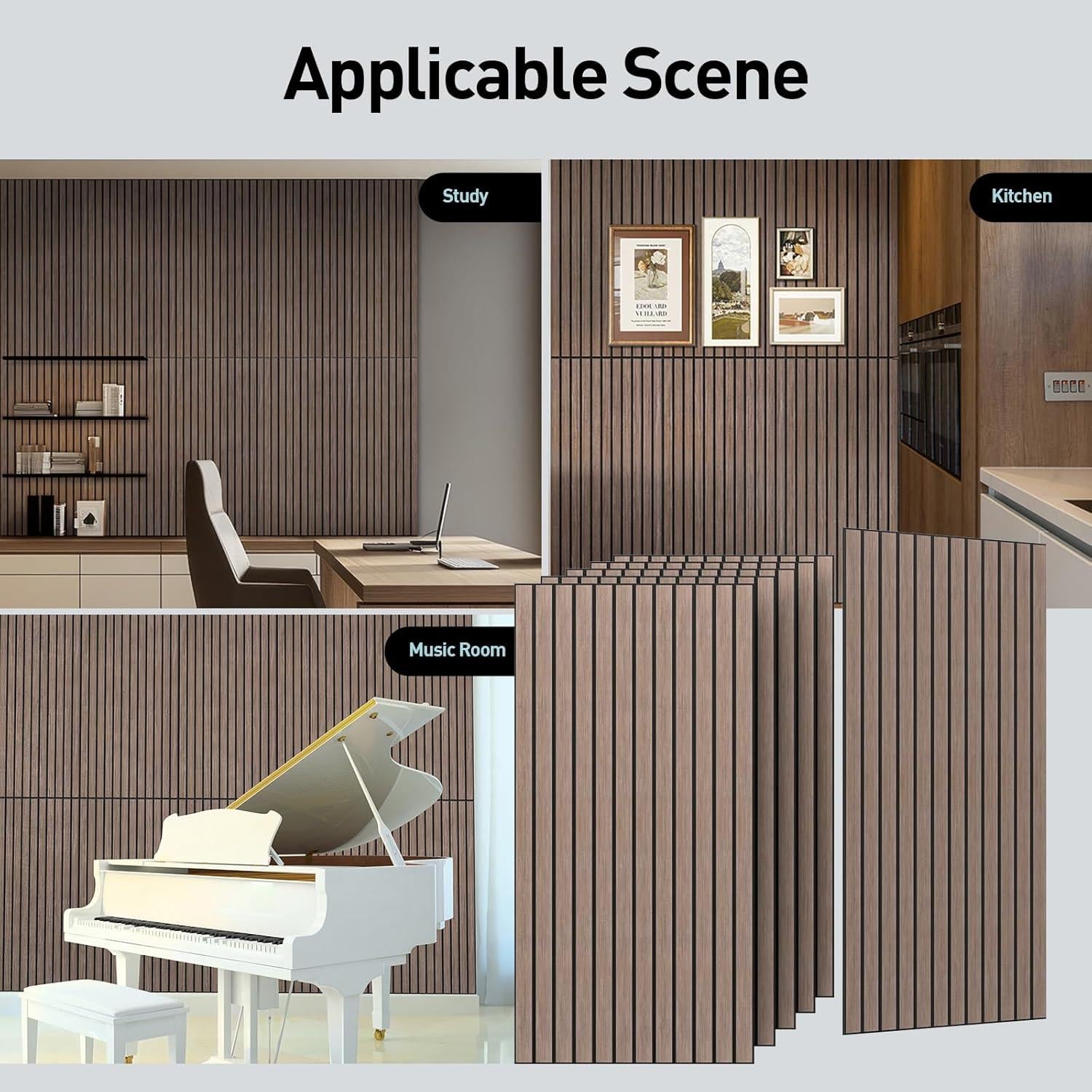 Panel Acústico UMIACOUSTICS 6 Piezas 120x60 cm Color Nogal