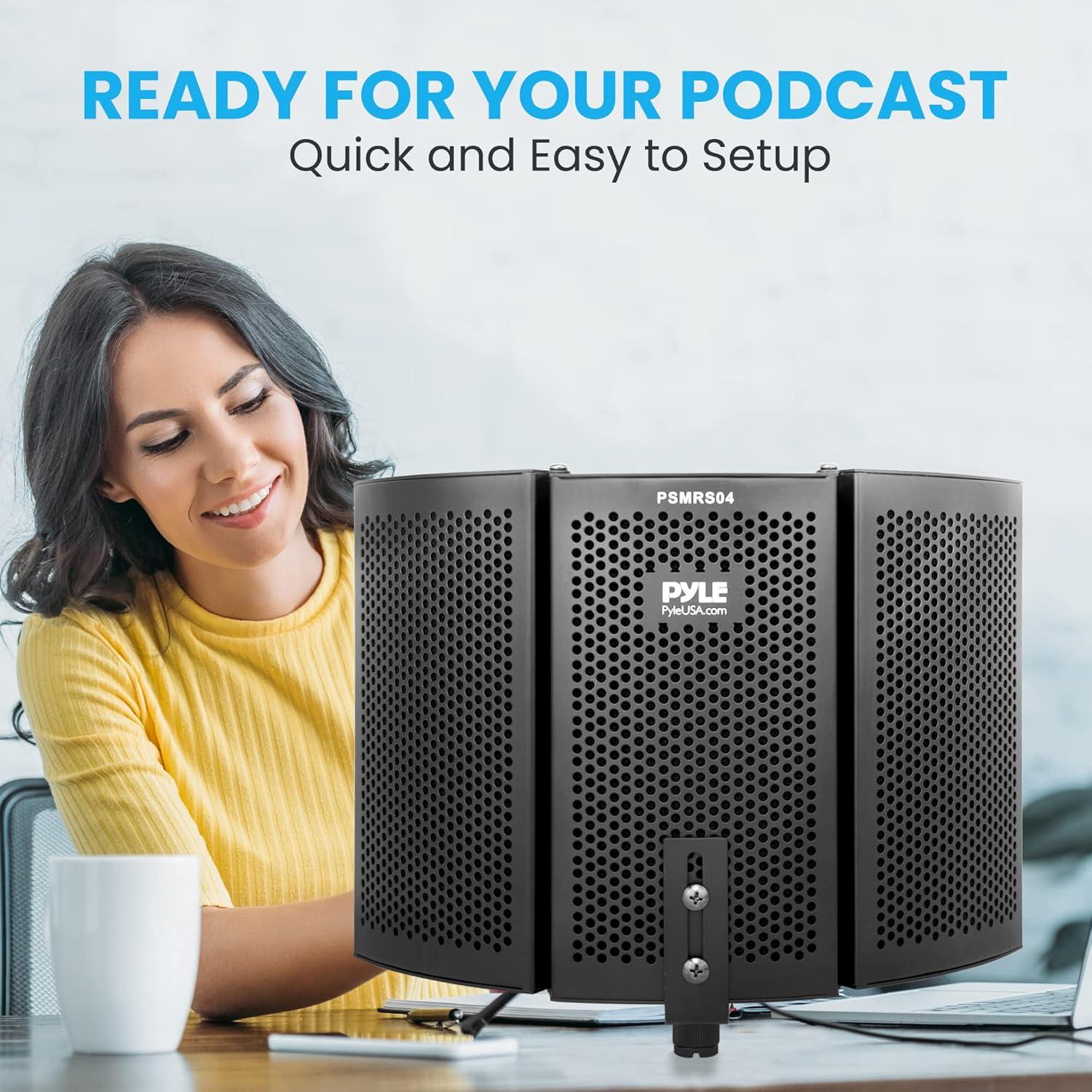 Escudo de Aislamiento de Micrófono Pyle PSMRS04 3 Paneles