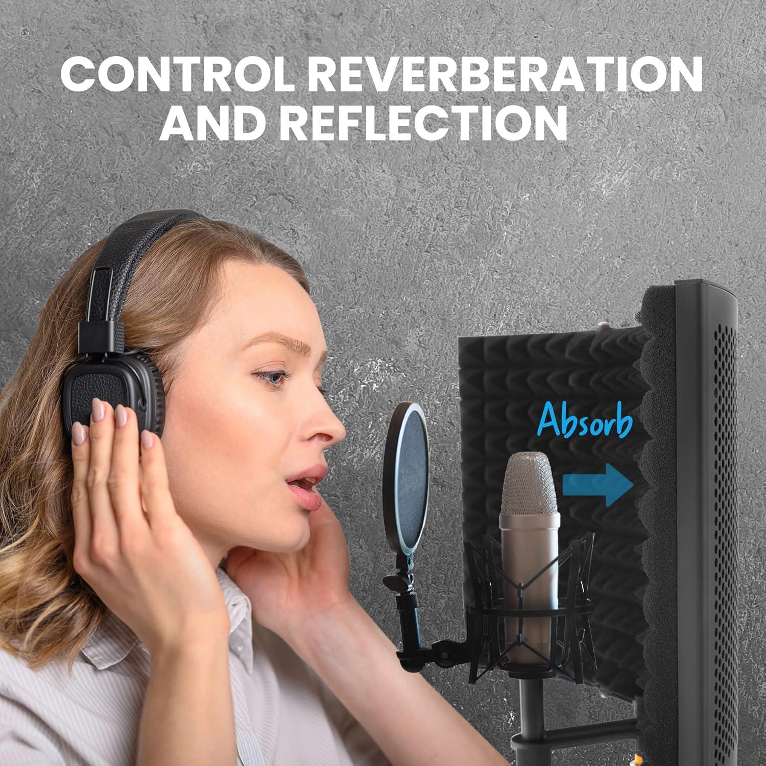 Escudo de Aislamiento de Micrófono Pyle PSMRS04 3 Paneles