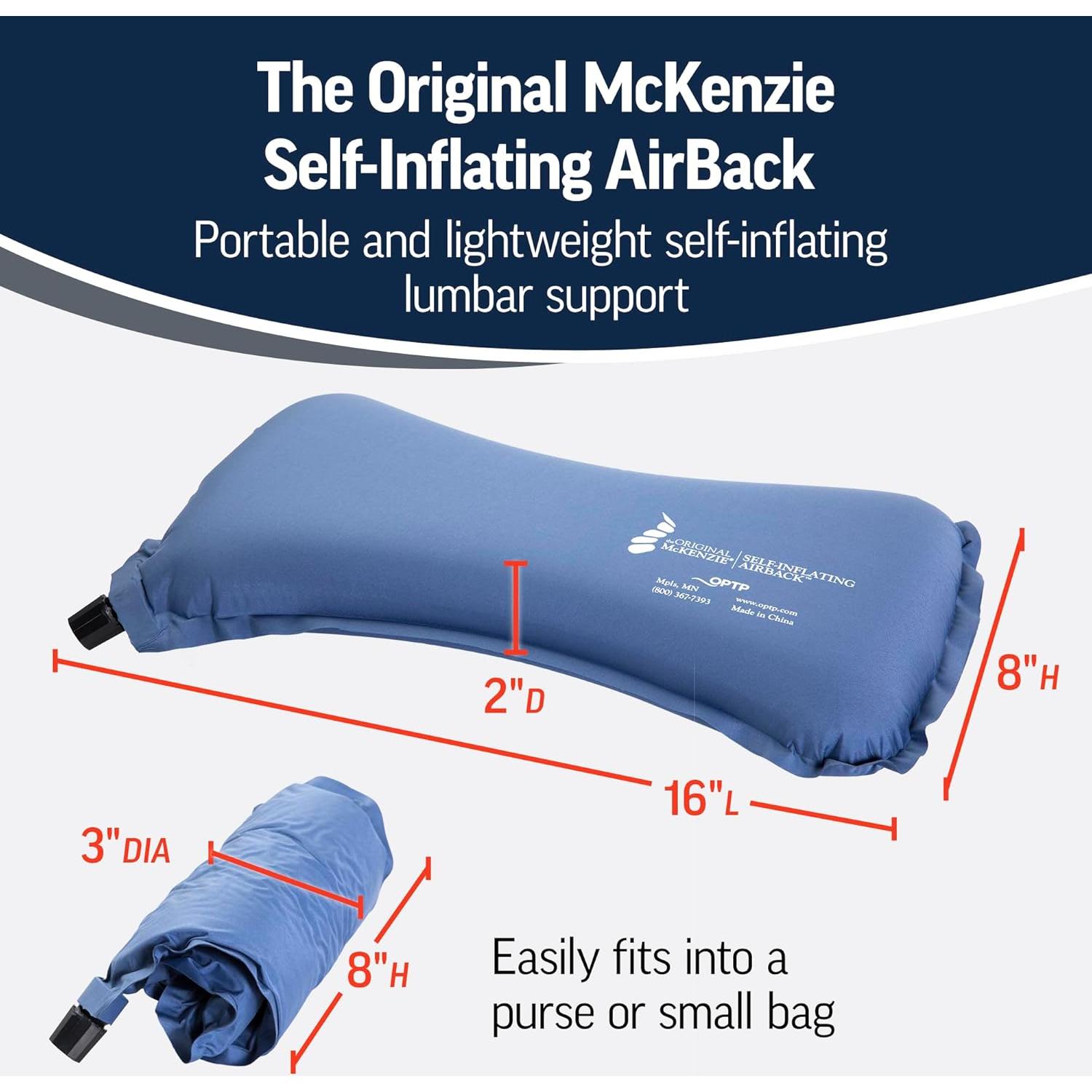 Almohada Lumbar Inflable OPTP McKenzie 40x20 cm Viaje