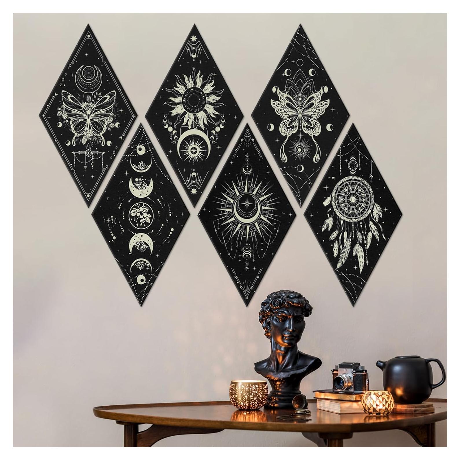 Paneles Acústicos Tutmyrea 6 Piezas Fases de Luna 52x30cm