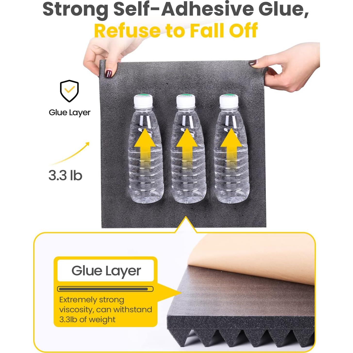 Paquete de 48 Paneles Acústicos BEEQUIET 30.48x30.48cm Negro