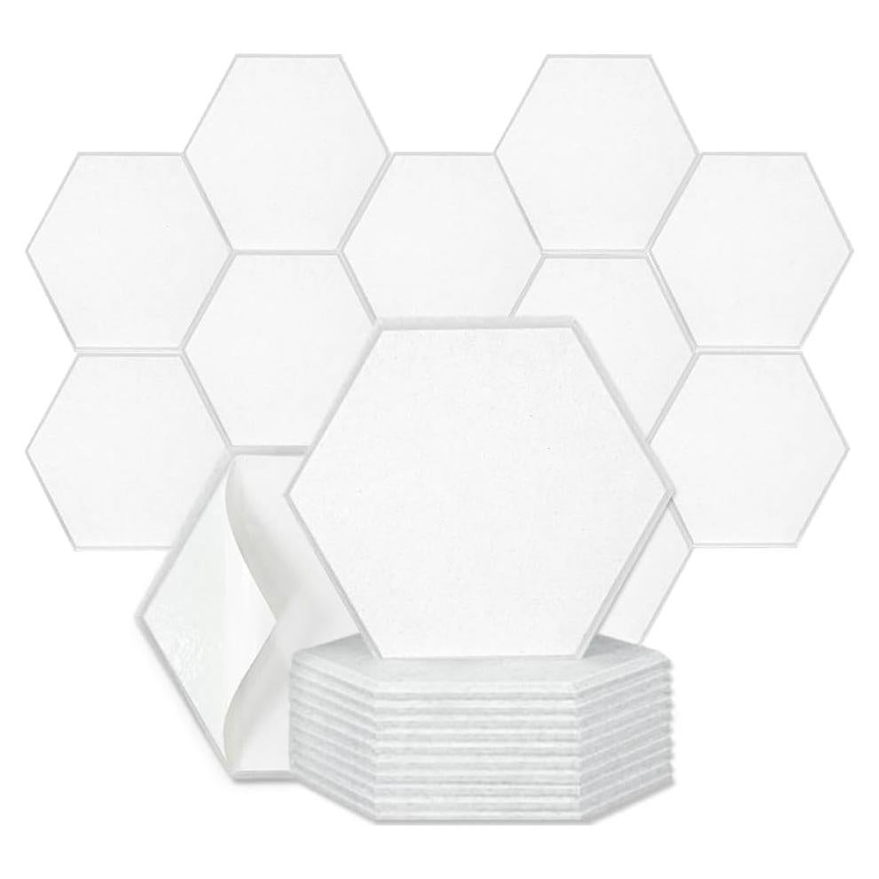 Paquete de 12 Paneles Acústicos Hexagonales QINGFANGLI 35.88x31.5cm