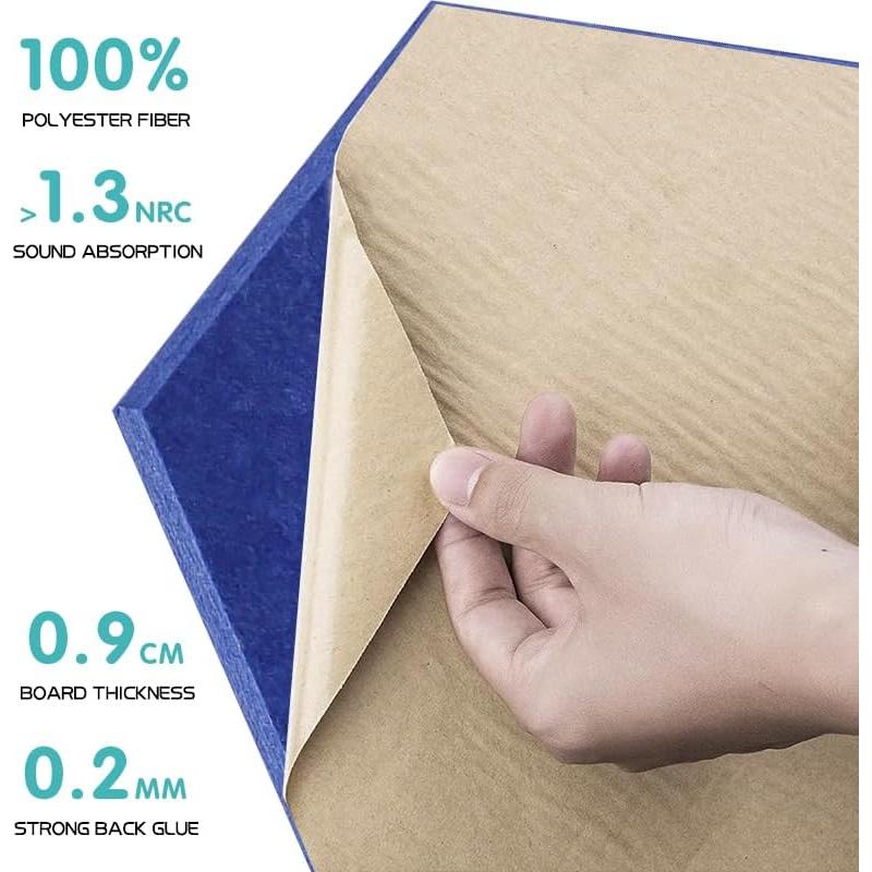 Paquete de 12 Paneles Acústicos Hexagonales QINGFANGLI 35.88x31.5cm