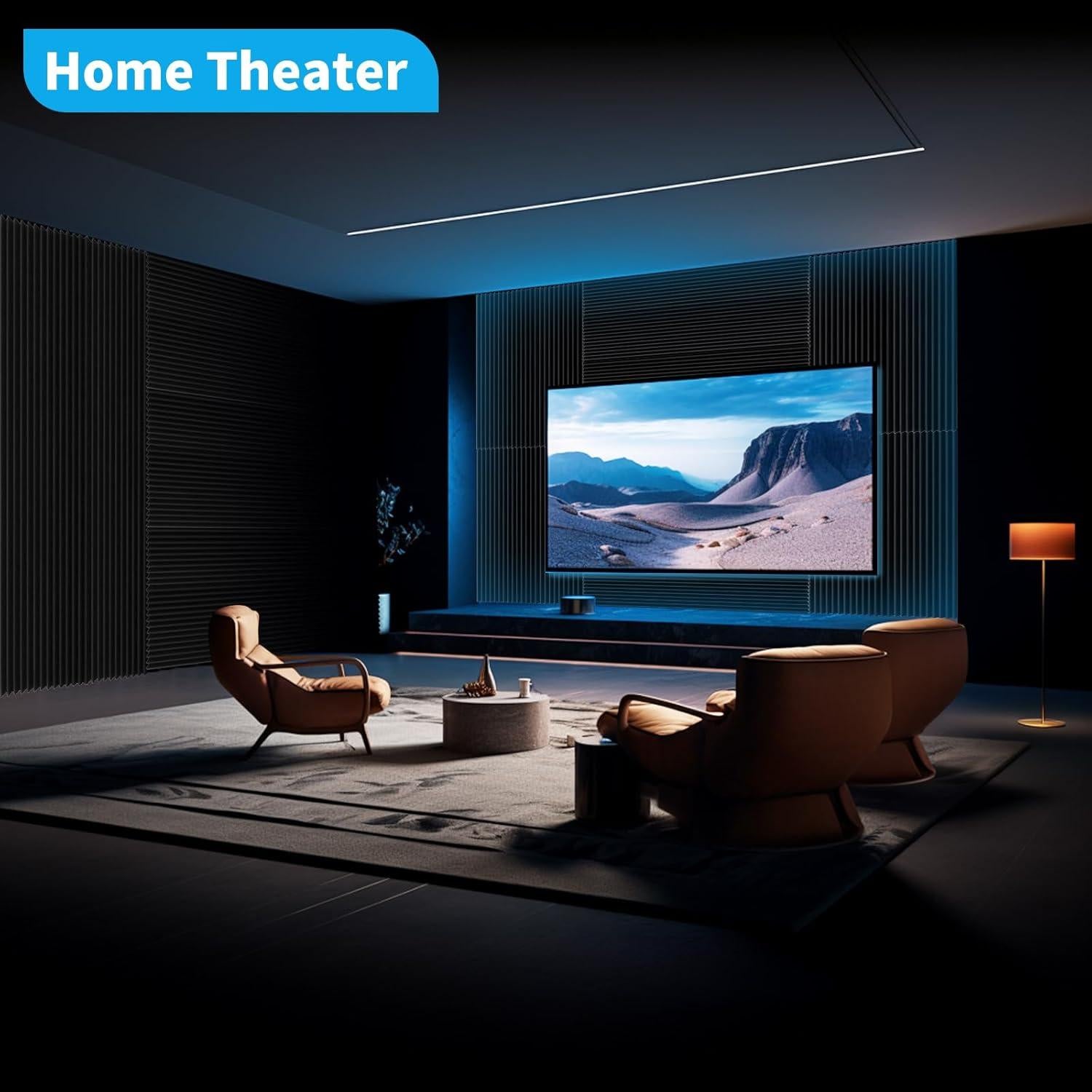 Paneles Acústicos de Espuma Aislantes 2 Pcs 121.9x61 cm Negro