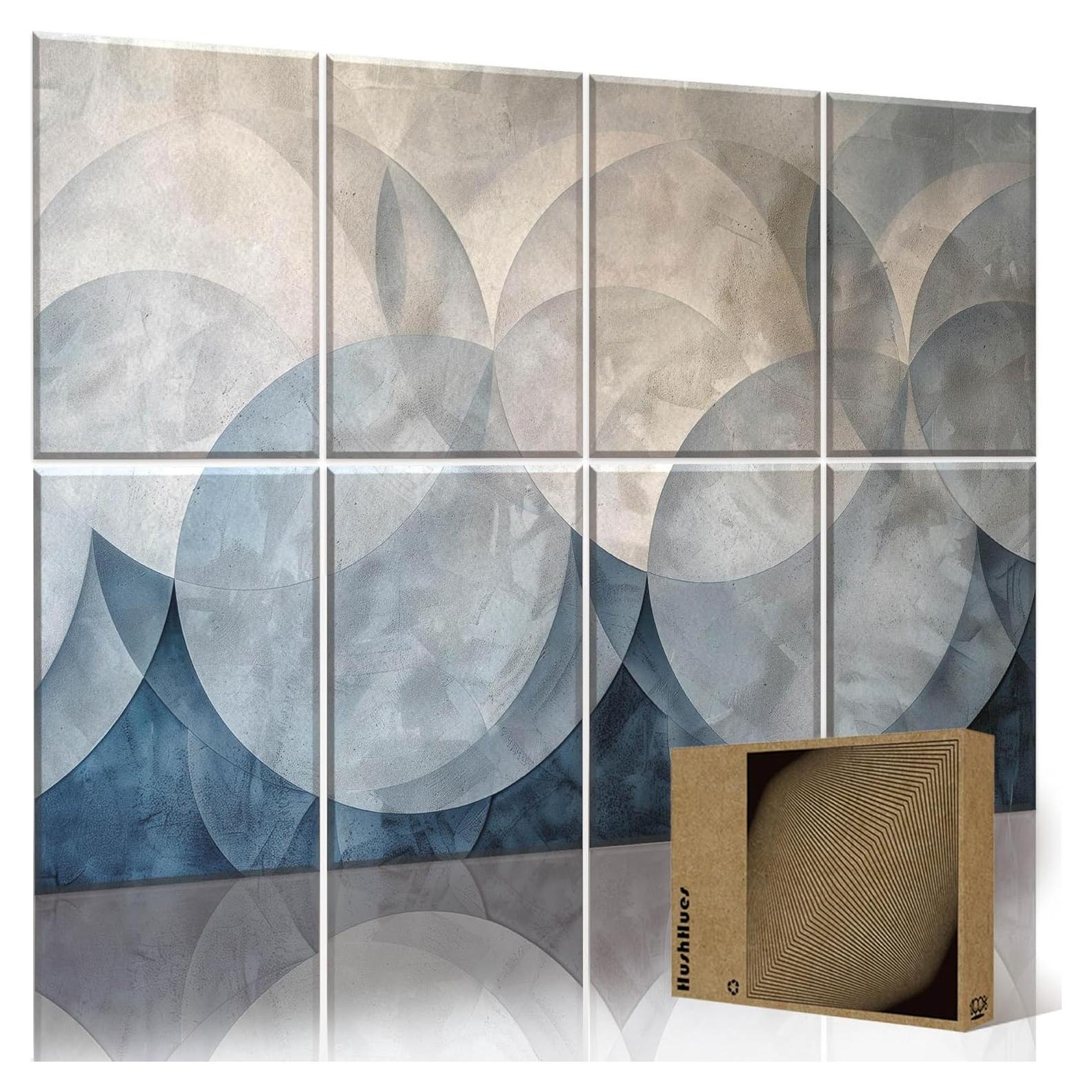 Paquete de 8 Paneles Acústicos HushHues 122x81 cm Aislantes Sonido