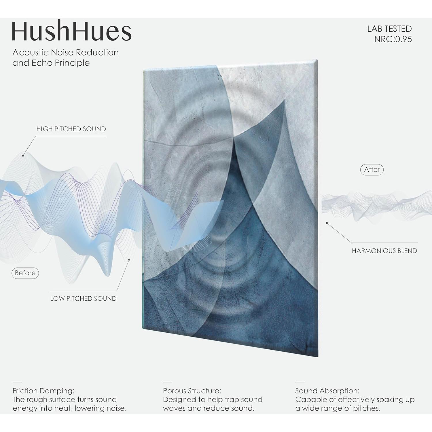Paquete de 8 Paneles Acústicos HushHues 122x81 cm Aislantes Sonido