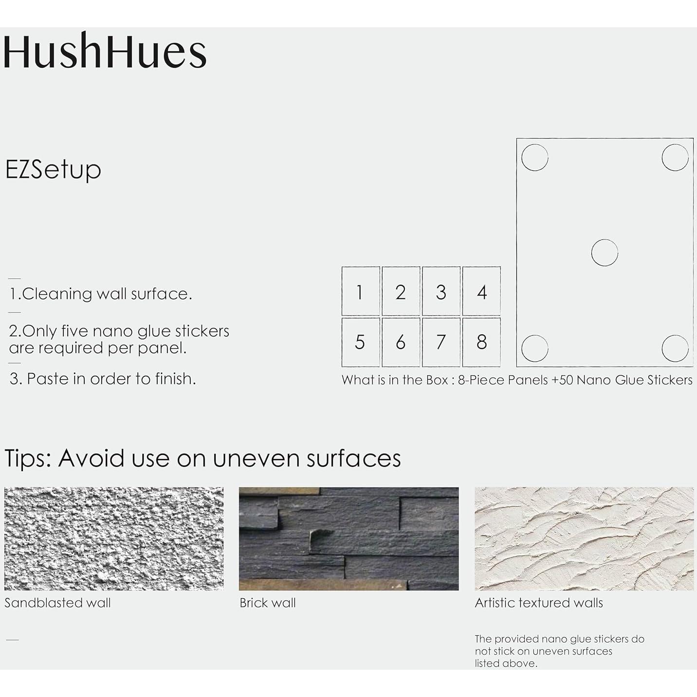 Paquete de 8 Paneles Acústicos HushHues 122x81 cm Aislantes Sonido