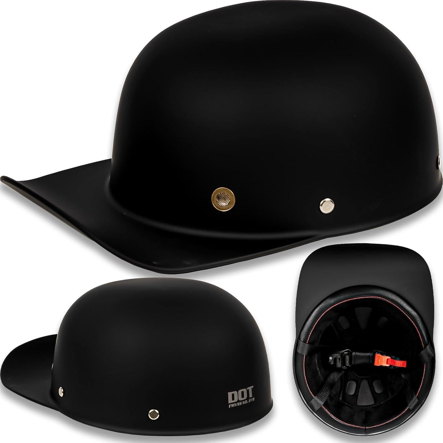 Casco Estilo Béisbol Yesmotor Mediano Fibra de Carbono