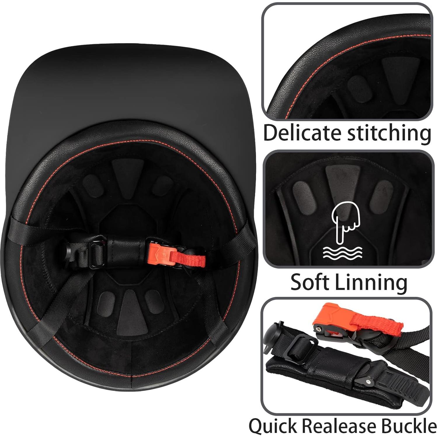 Casco Estilo Béisbol Yesmotor Mediano Fibra de Carbono