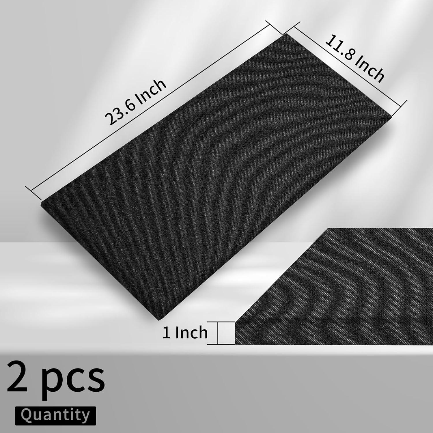 Panel Acústico Negro 60x30 cm - Paquete de 2 Absorbentes de Sonido