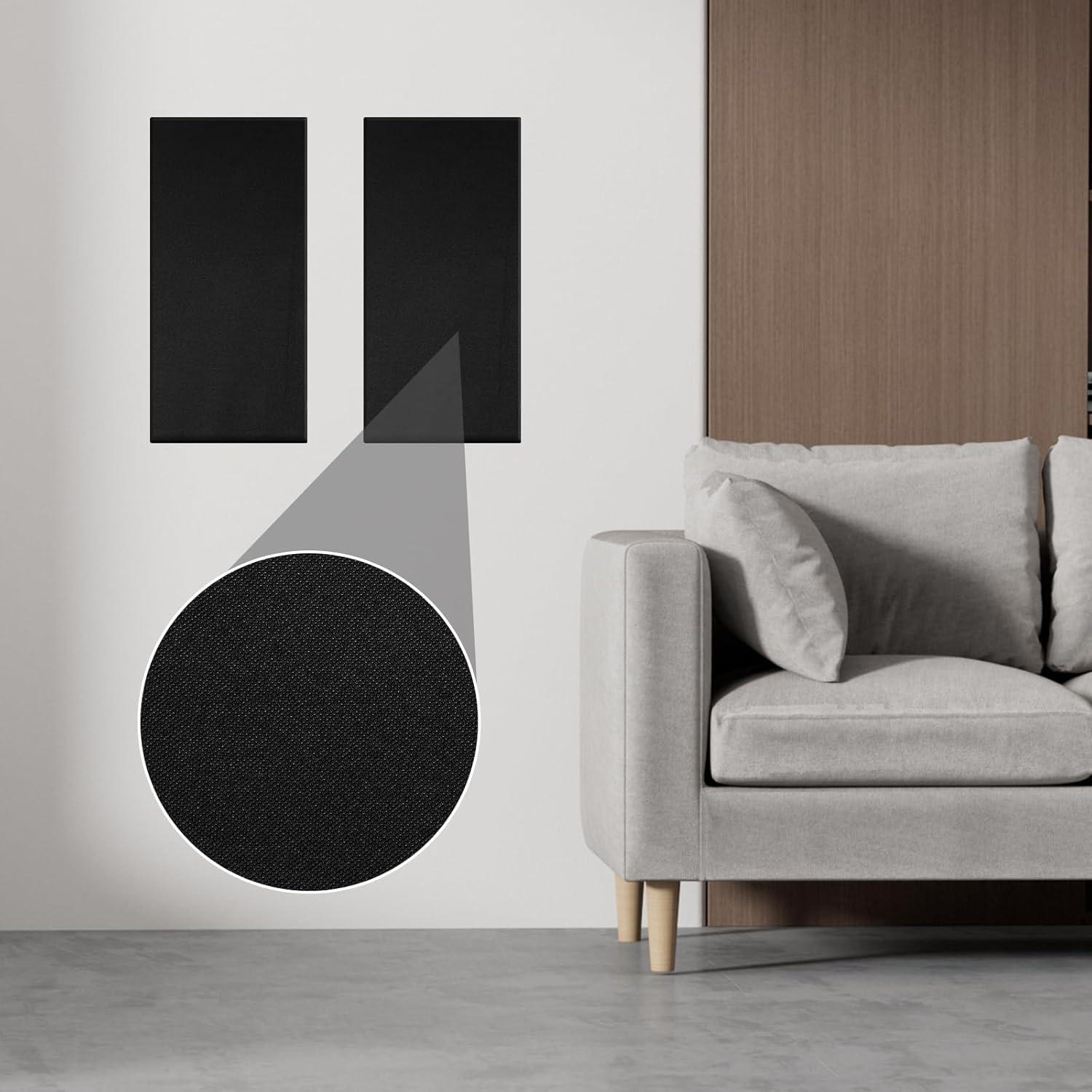 Panel Acústico Negro 60x30 cm - Paquete de 2 Absorbentes de Sonido