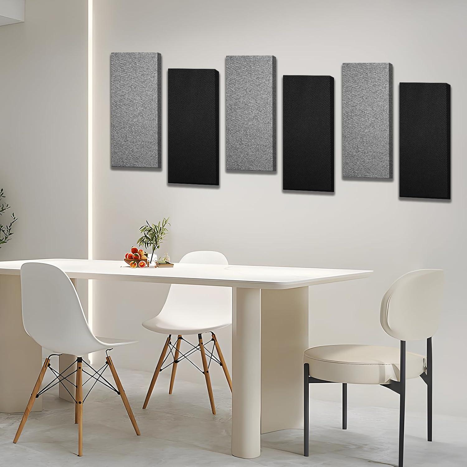 Panel Acústico Negro 60x30 cm - Paquete de 2 Absorbentes de Sonido