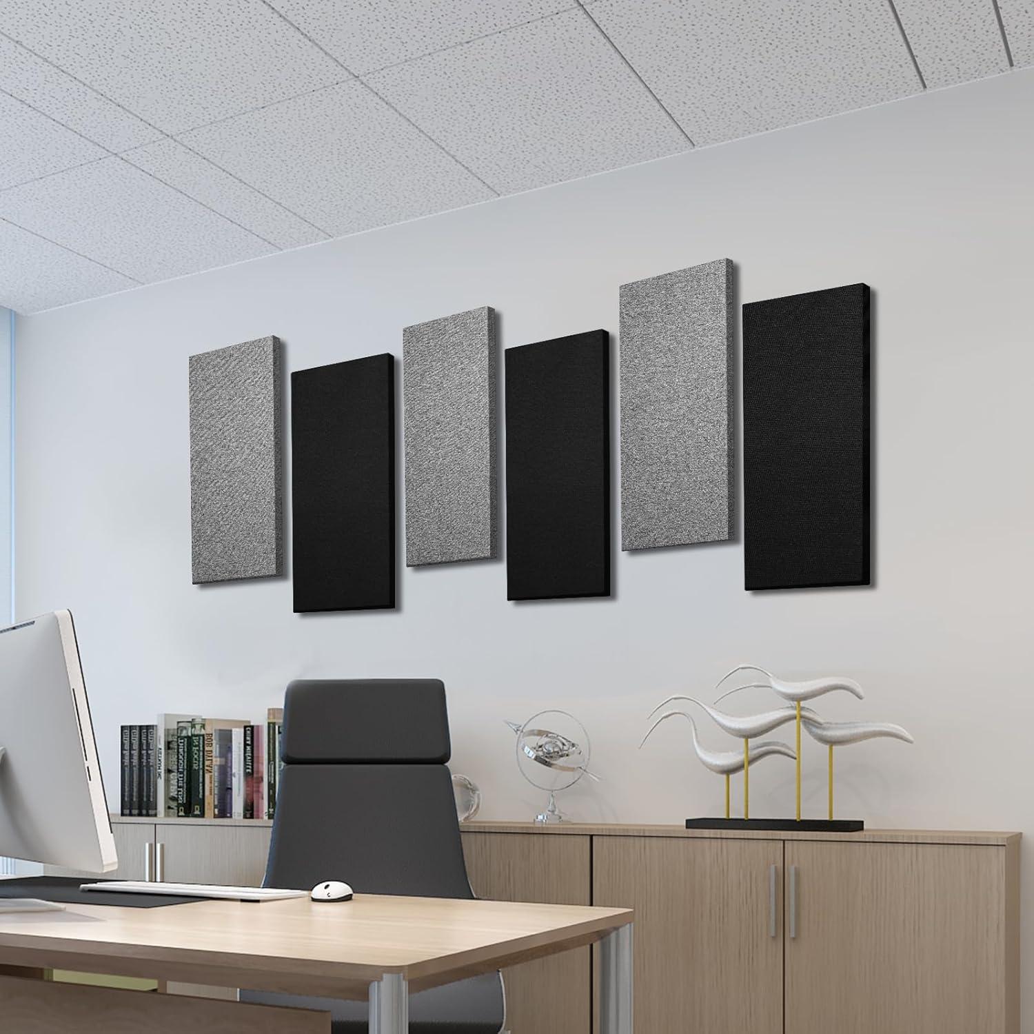 Panel Acústico Negro 60x30 cm - Paquete de 2 Absorbentes de Sonido