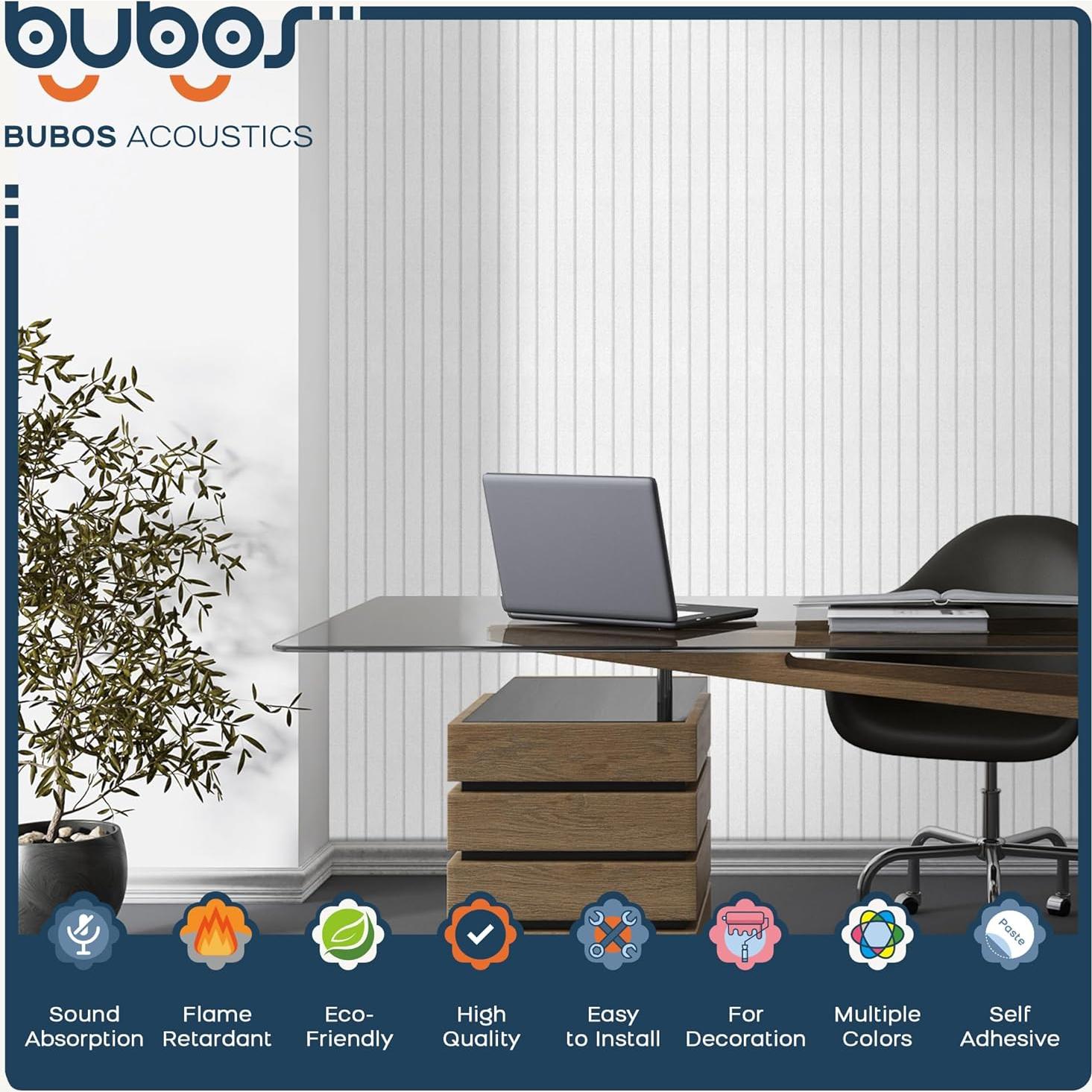 Paneles Acústicos BUBOS 6 Piezas 121.9x30.5 cm Autoadhesivos