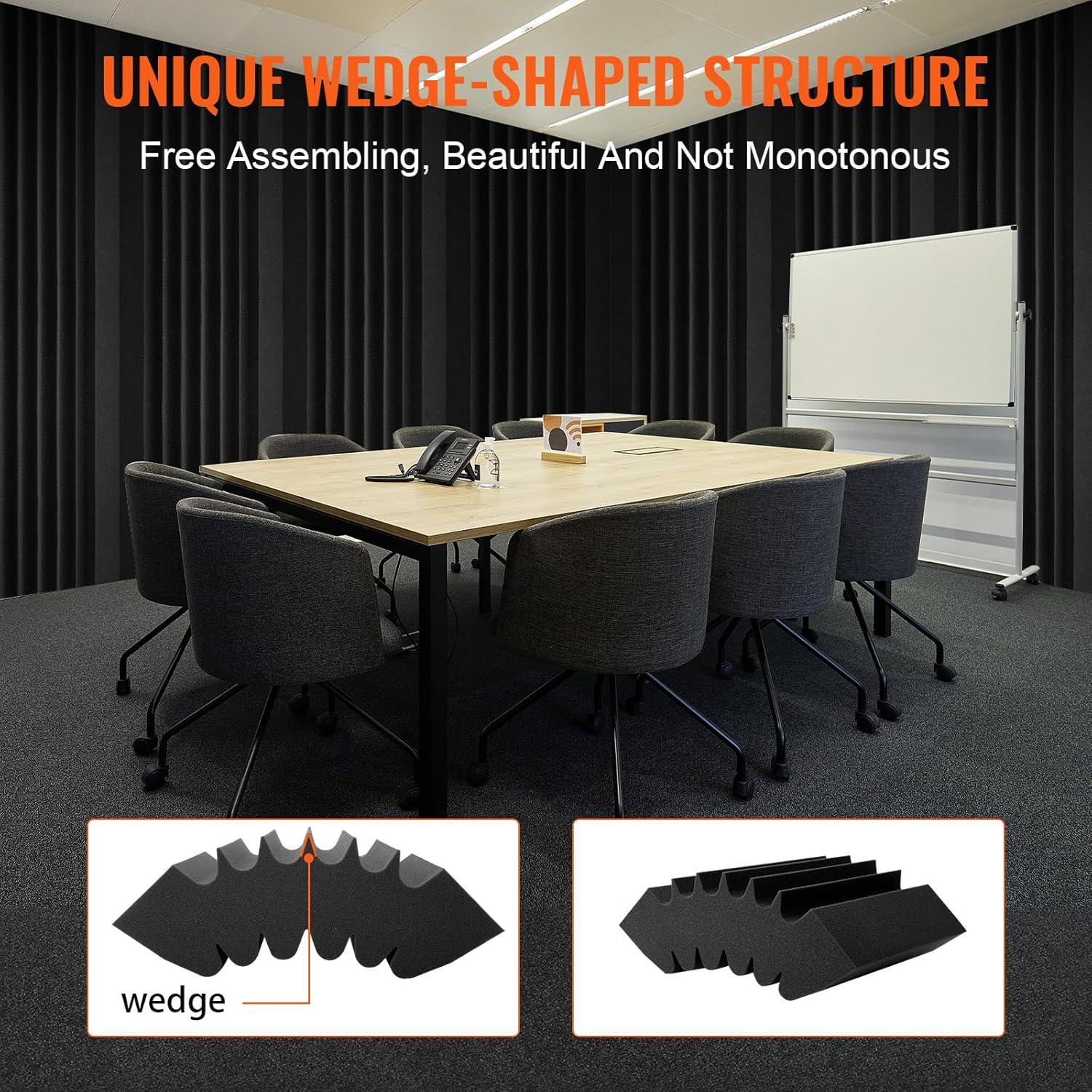 Paneles Acústicos VEVOR 4 Piezas 42x16x30.5 cm Alta Densidad