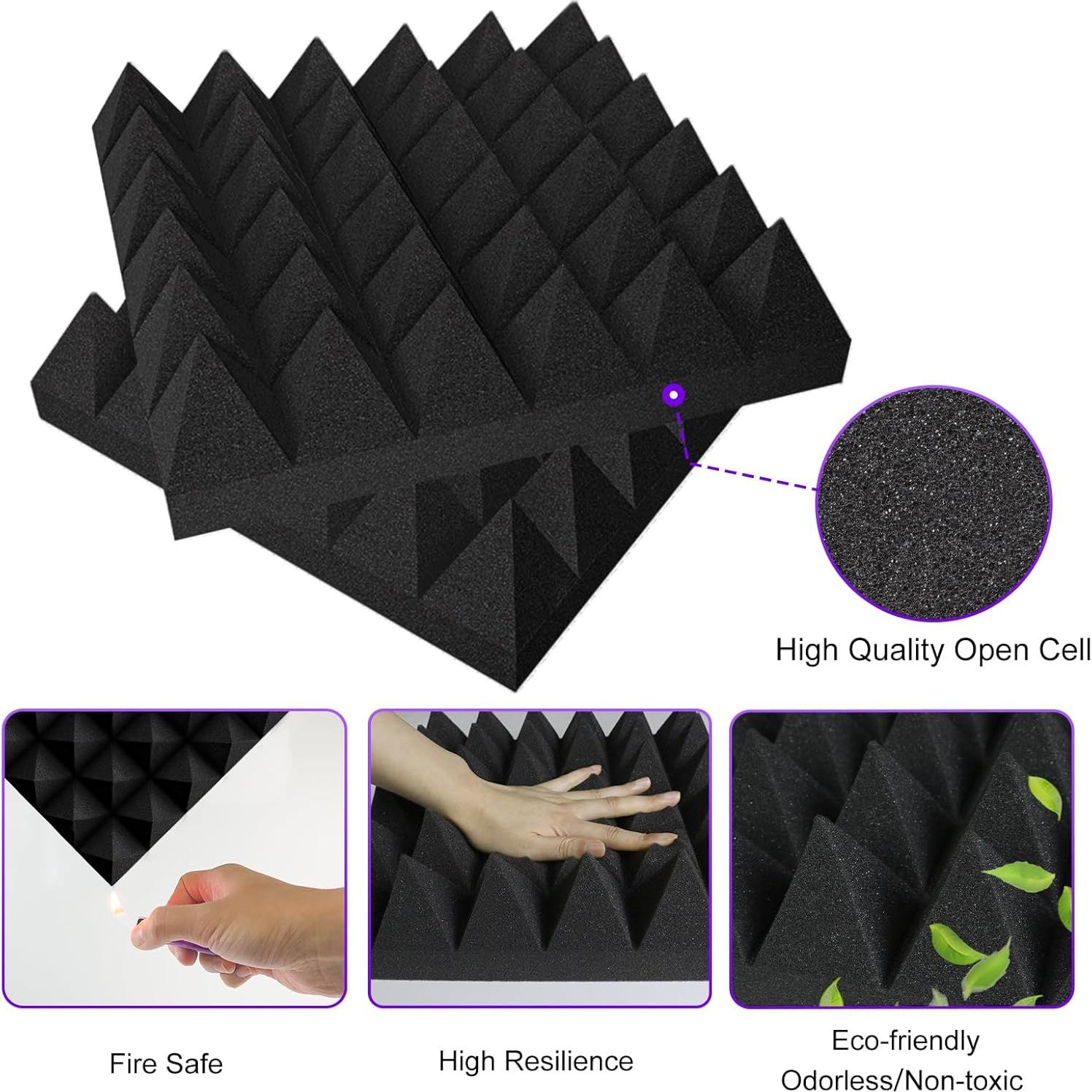 Paneles Acústicos TroyStudio 30x30 cm, 4 Pcs, Aislamiento Sonoro