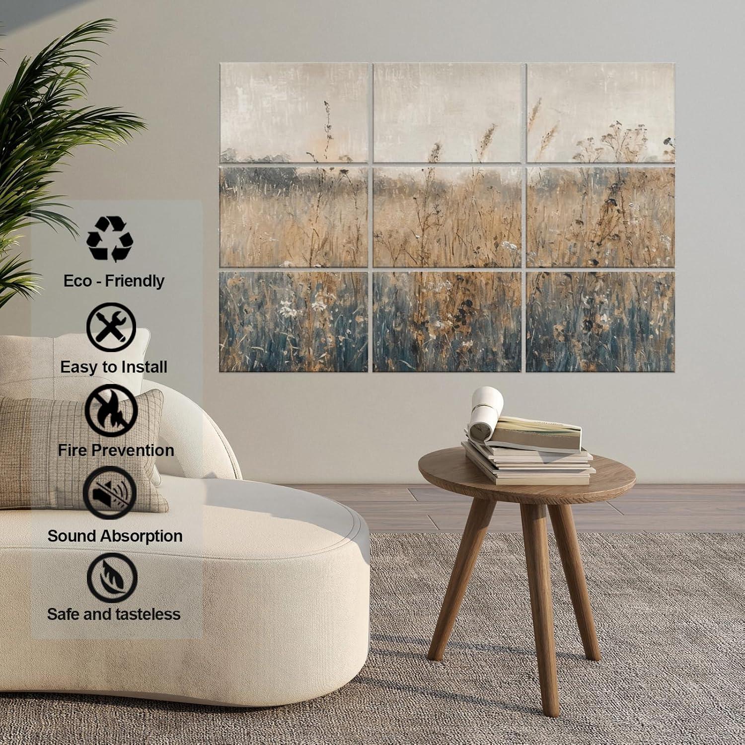 Paquete de 9 Paneles Acústicos ENSPEST 121.92x91.44 cm Decorativos