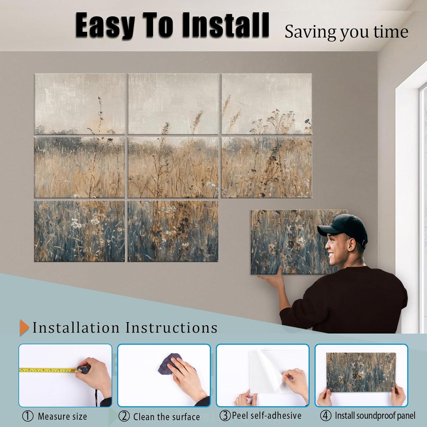 Paquete de 9 Paneles Acústicos ENSPEST 121.92x91.44 cm Decorativos