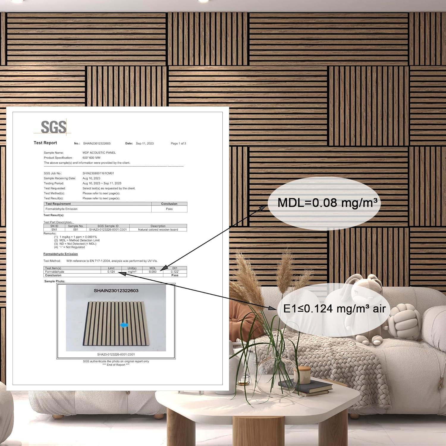 Paneles Acústicos 3D de Madera Nuez 60x60 cm - 4 Pcs