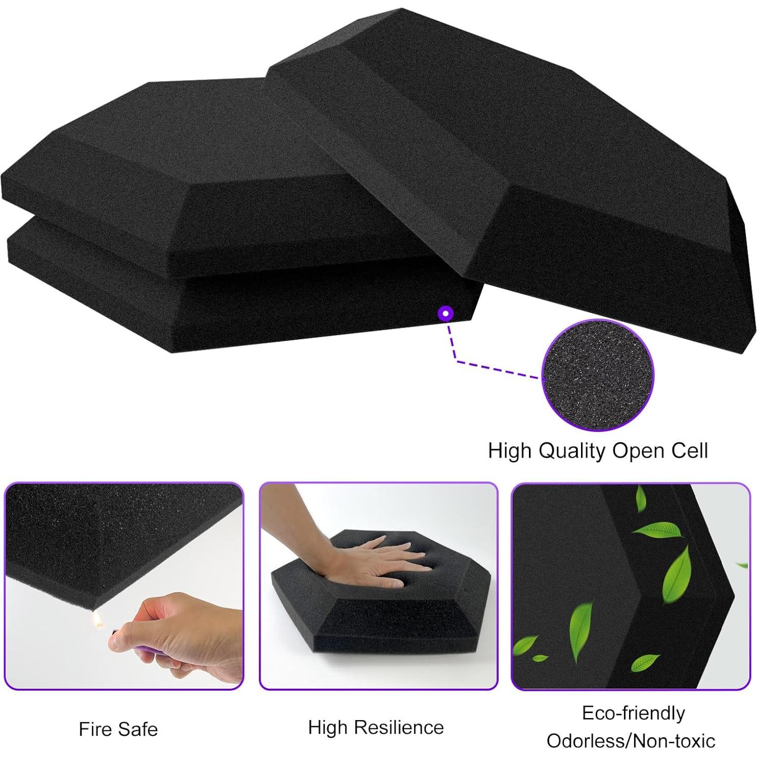 Paneles Acústicos Hexagonales TroyStudio 12 Pcs 35.1x30 cm