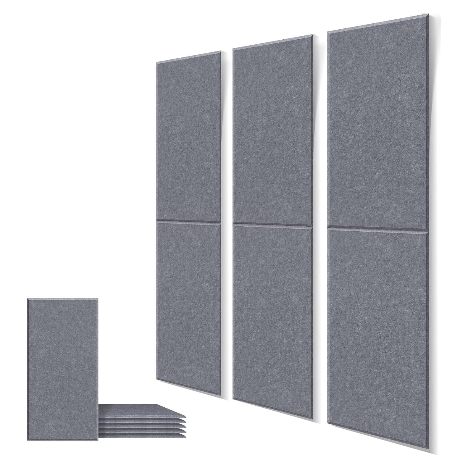 Paneles Acústicos Autoadhesivos 6 PCS 60x30 cm Alta Densidad Gris