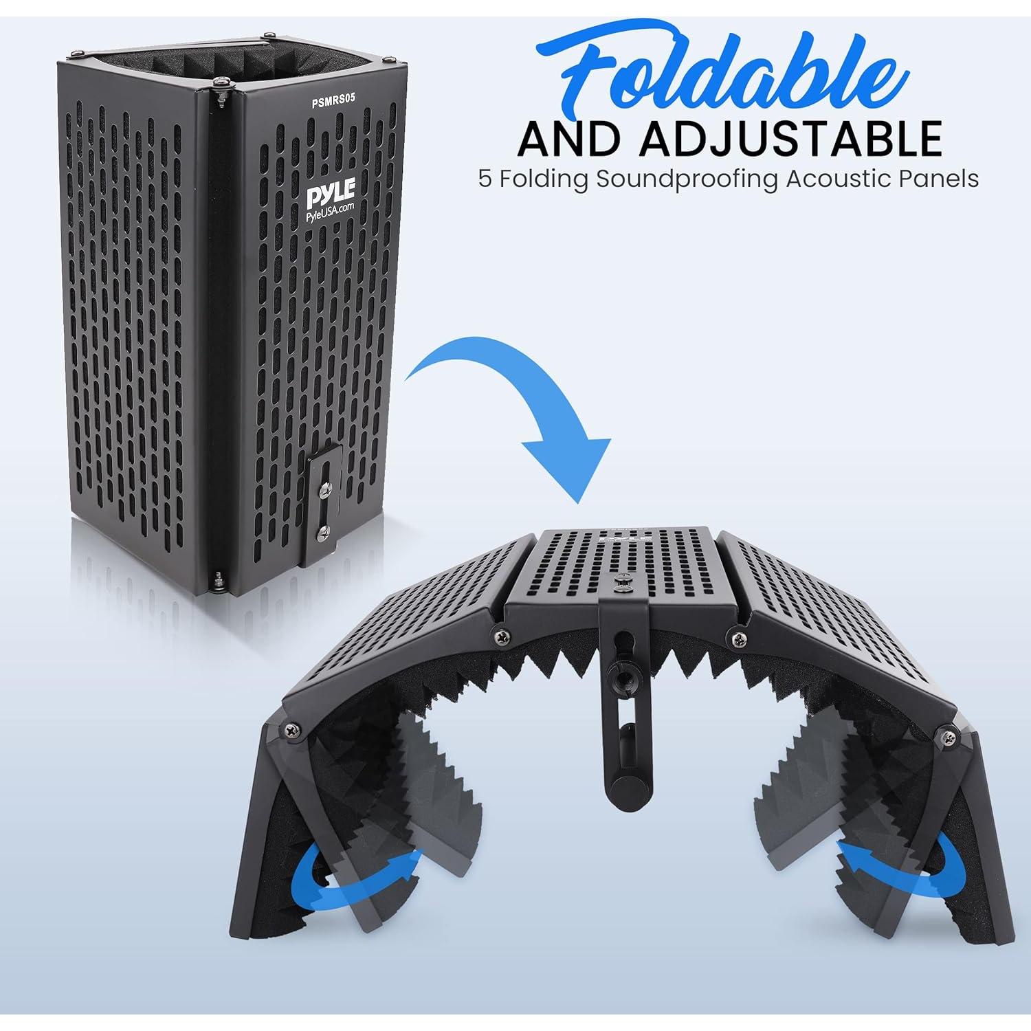 Escudo de Aislamiento de Sonido Pyle con 5 Paneles Acústicos