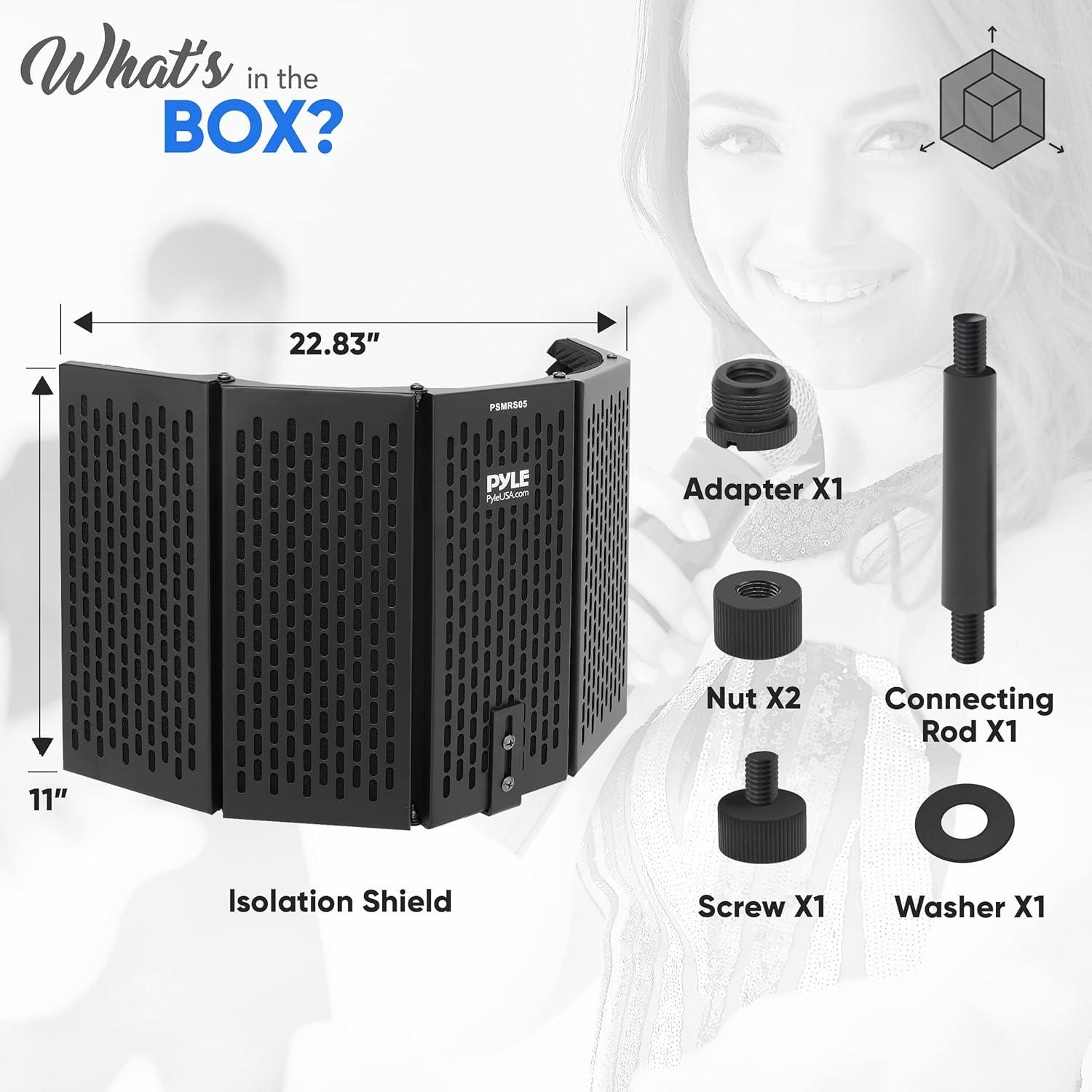 Escudo de Aislamiento de Sonido Pyle con 5 Paneles Acústicos