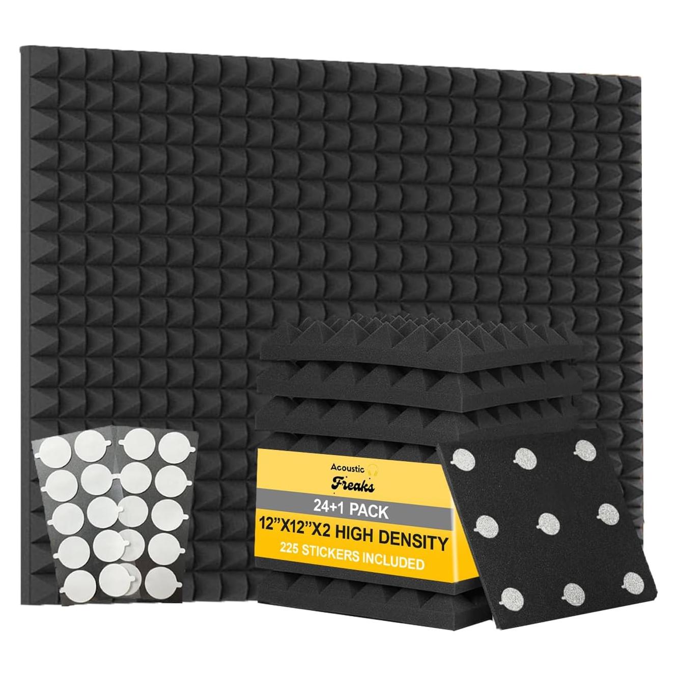 Paquete de 25 Paneles Acústicos Piramidales Acoustic Freaks 30.48x30.48cm