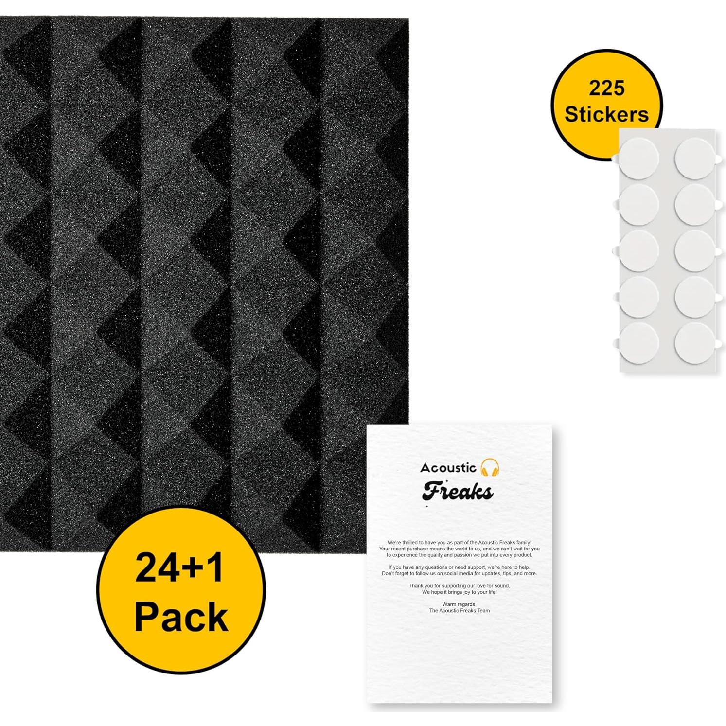 Paquete de 25 Paneles Acústicos Piramidales Acoustic Freaks 30.48x30.48cm