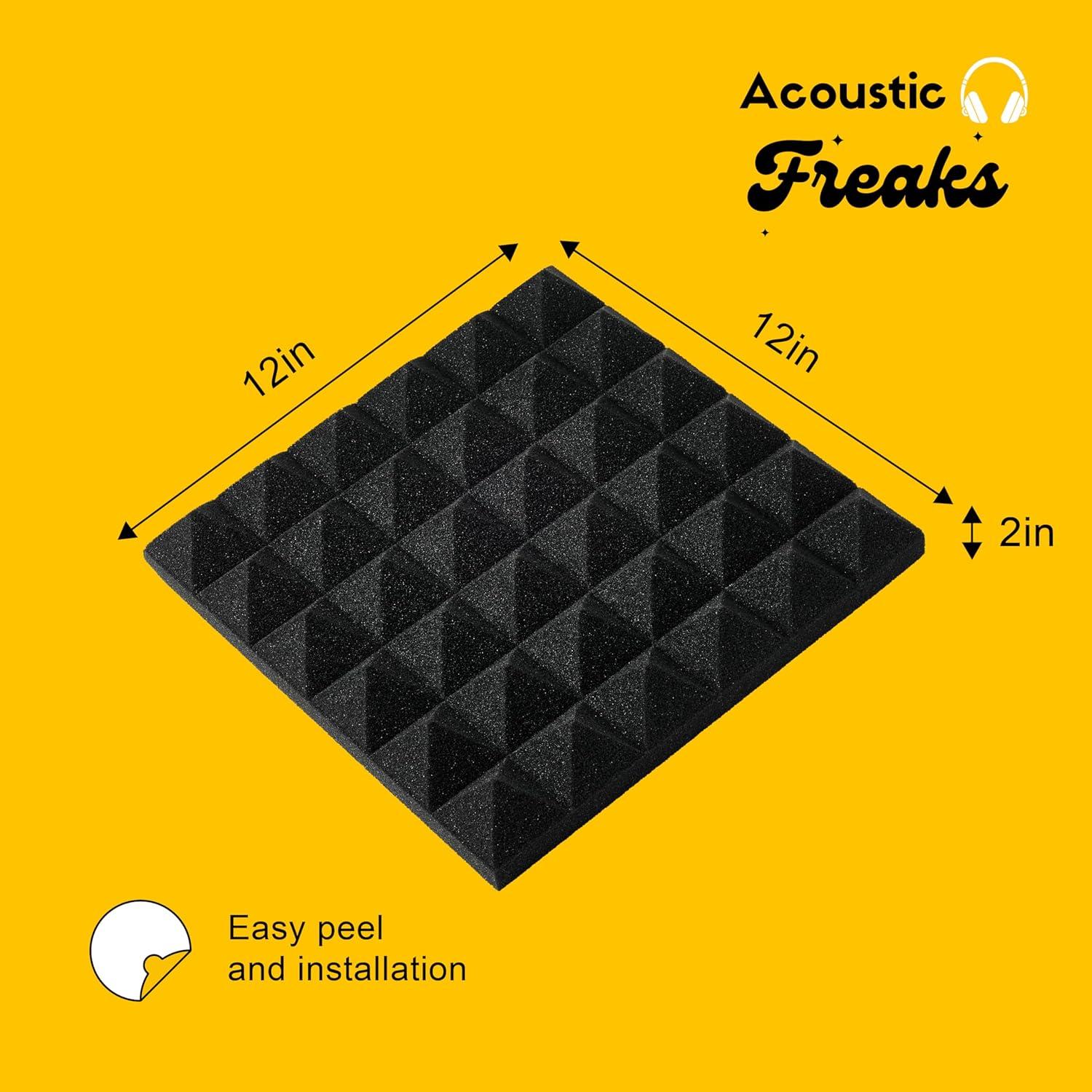 Paquete de 25 Paneles Acústicos Piramidales Acoustic Freaks 30.48x30.48cm
