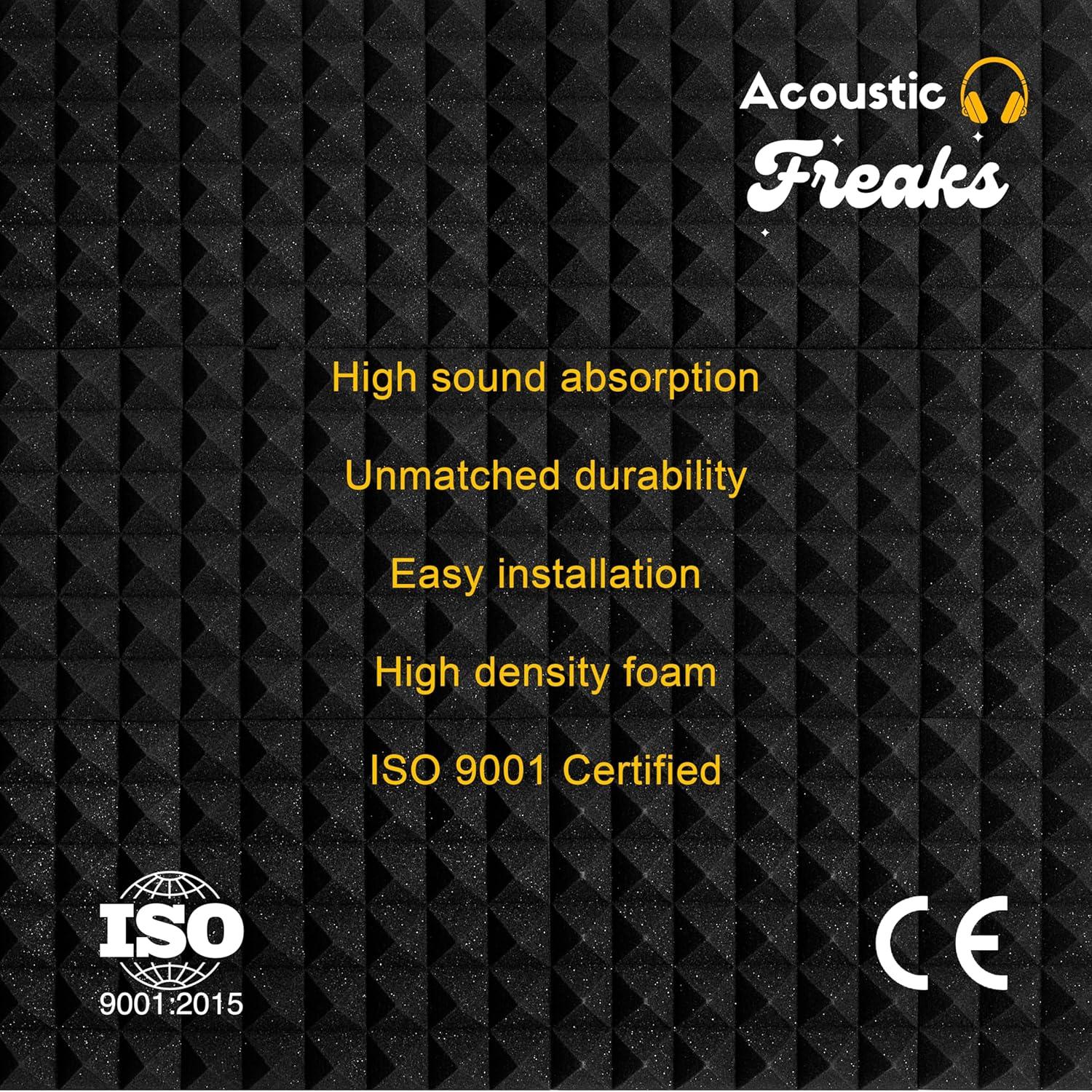 Paquete de 25 Paneles Acústicos Piramidales Acoustic Freaks 30.48x30.48cm