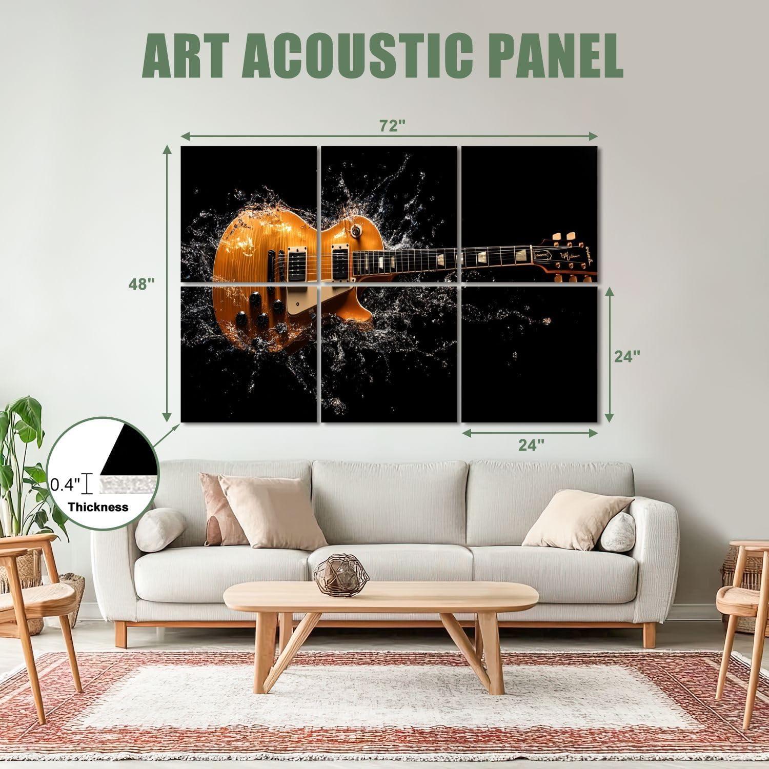 Paquete de 6 Paneles Acústicos Art 182x122 cm Aislantes Sonido