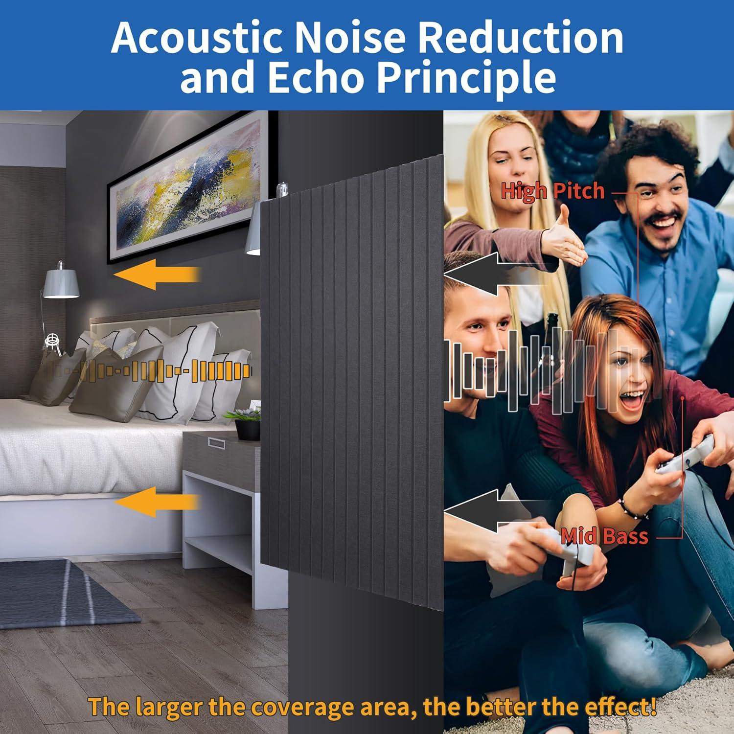 Paquete de 10 Paneles Acústicos 120x60 cm EVENRISING Negro