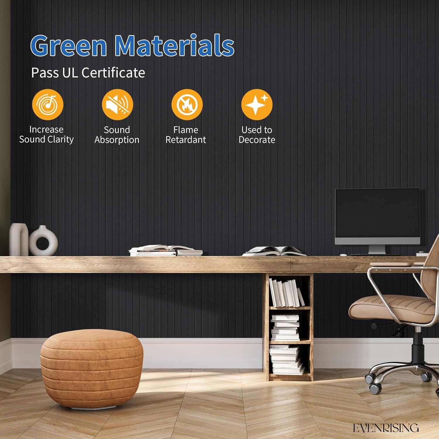 Paquete de 10 Paneles Acústicos 120x60 cm EVENRISING Negro