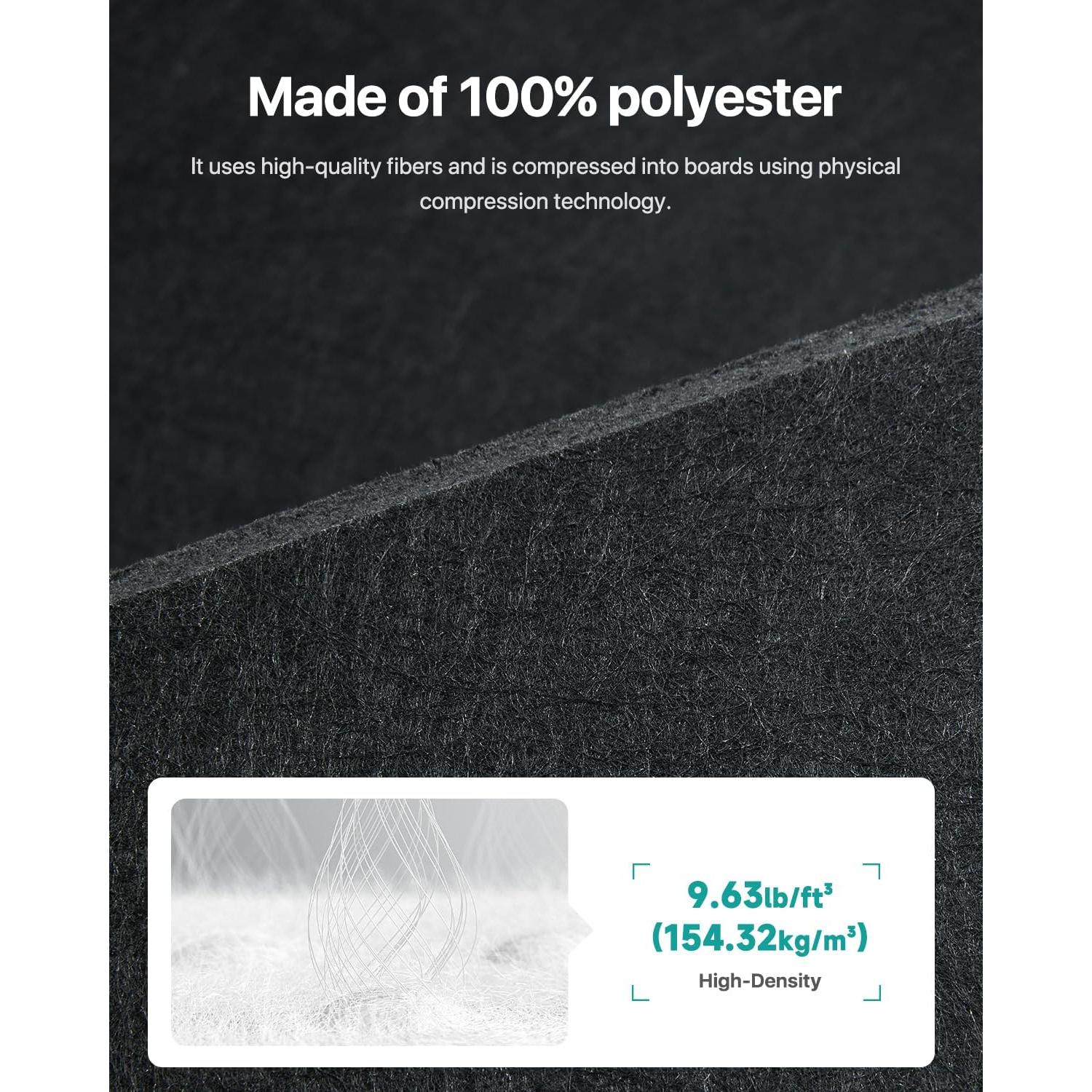 Paneles Acústicos Soundsbay Hexagonales 12 Piezas 30.4x25.4cm Negro