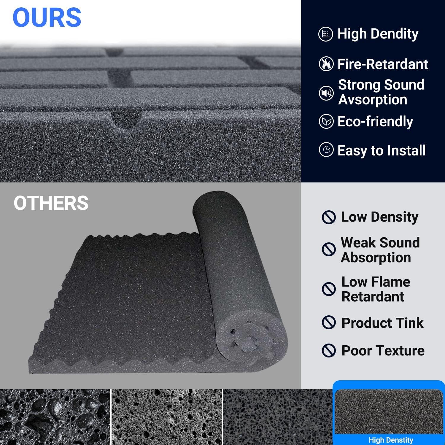 Paneles de Espuma Aislantes de Sonido Topnaca 12 Piezas 30.48cm