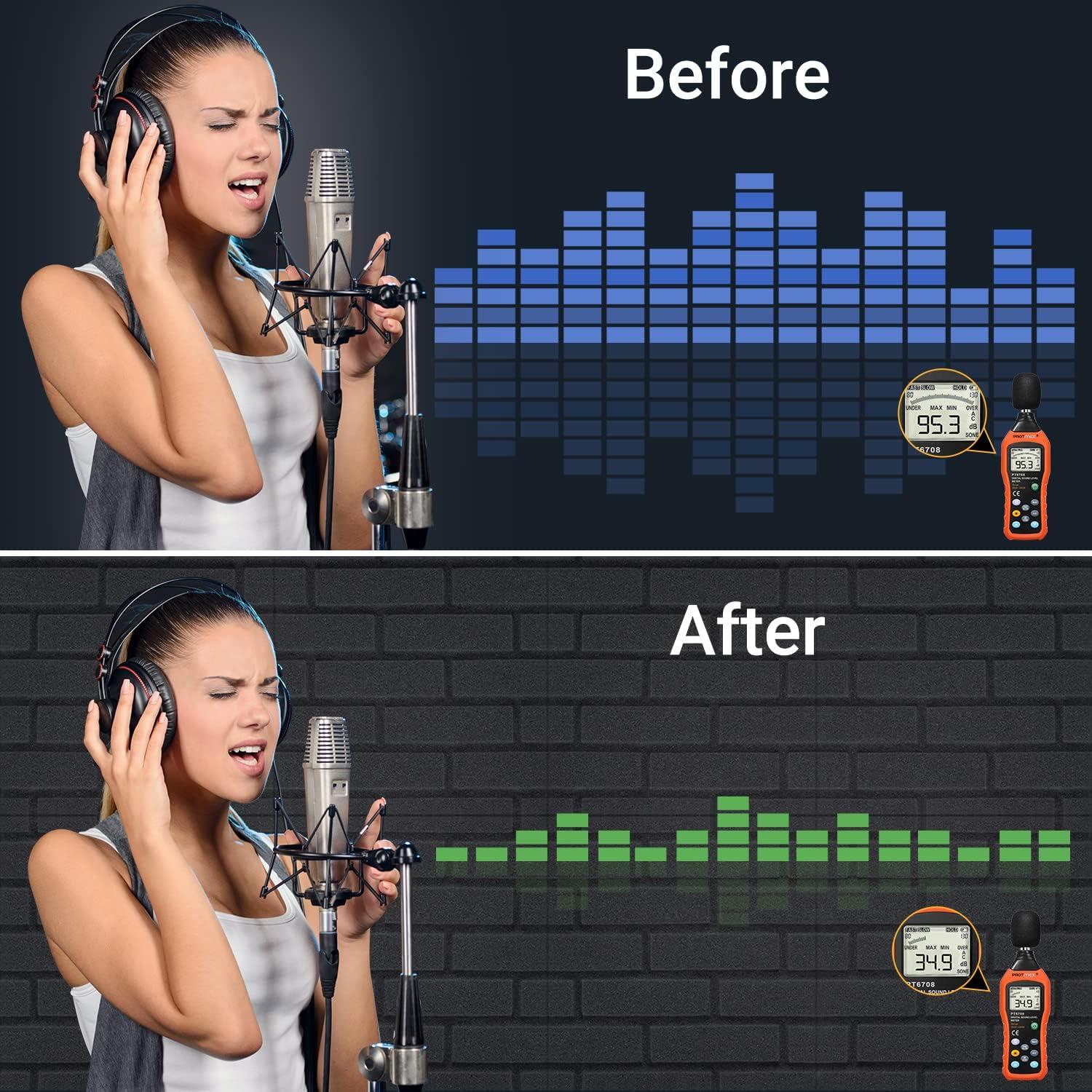 Paneles de Espuma Aislantes de Sonido Topnaca 12 Piezas 30.48cm