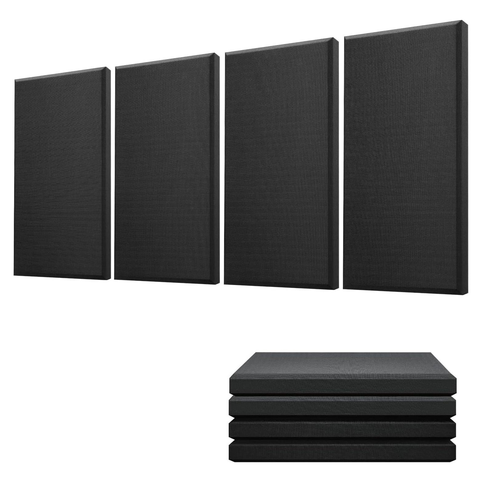 Paneles Acústicos Moukey 4 PCS 60x30 cm Aislantes Sonido Negro