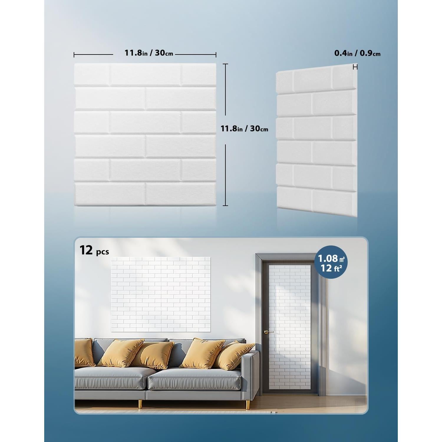 Paneles Aislantes Acústicos Kuchoow 12 Piezas 30x30cm Blanco