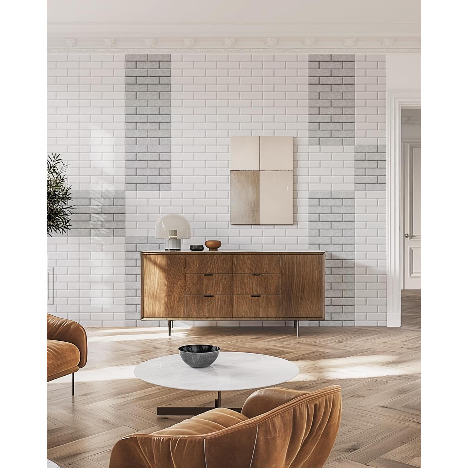 Paneles Aislantes Acústicos Kuchoow 12 Piezas 30x30cm Blanco