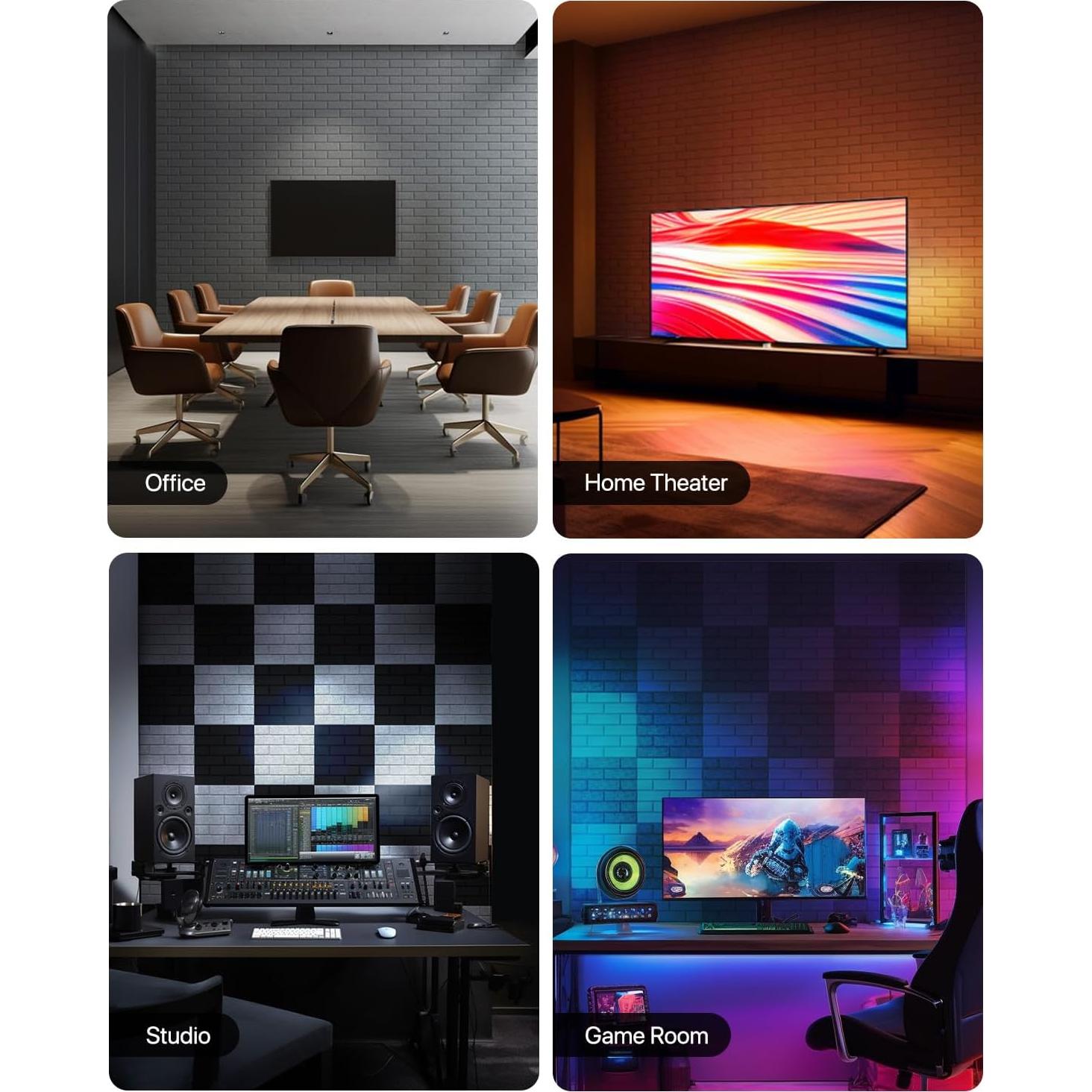 Paneles Aislantes Acústicos Kuchoow 12 Piezas 30x30cm Blanco