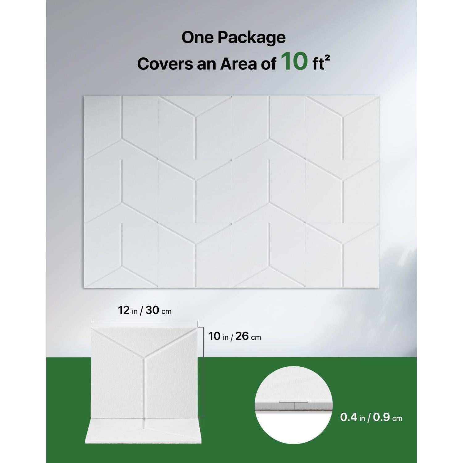 Paneles Acústicos Aislantes de Sonido Y-Line, 12 Piezas 30.48x25.9 cm