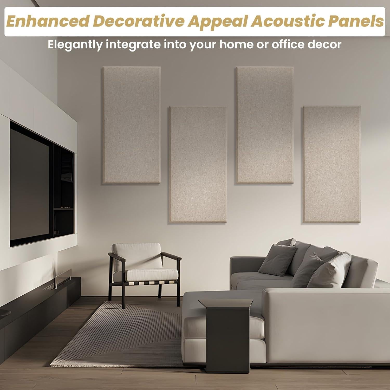 4 Paneles Aislantes de Sonido Acústicos Camel 60x30 cm