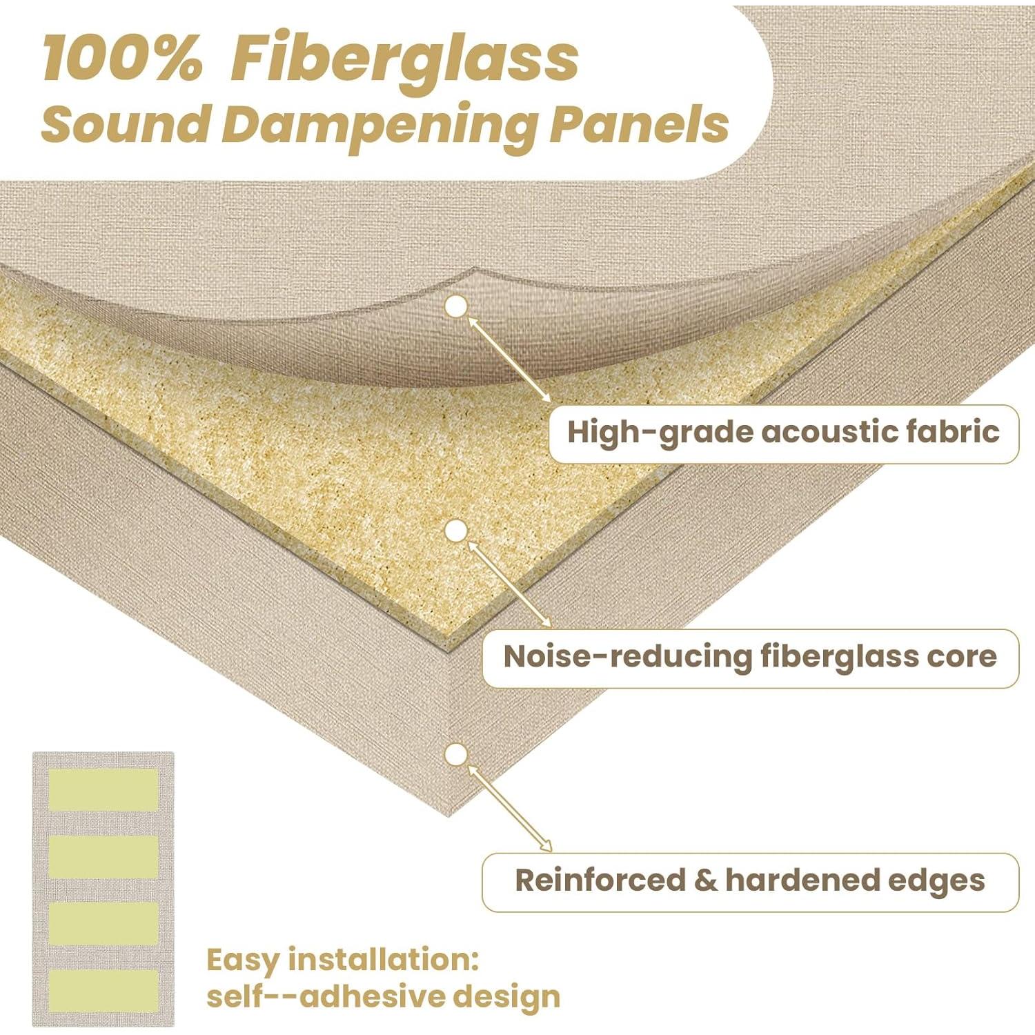 4 Paneles Aislantes de Sonido Acústicos Camel 60x30 cm