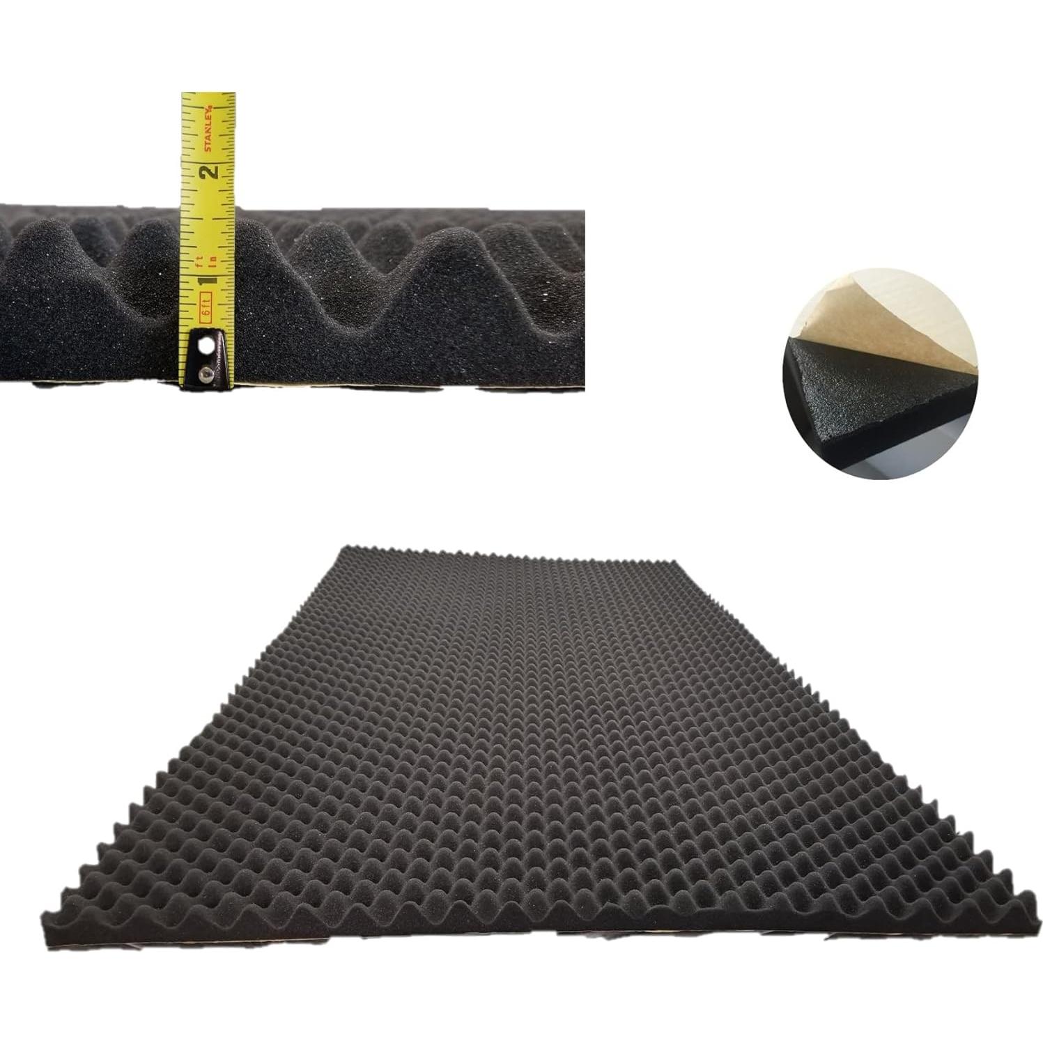 Panel Acústico Autoadhesivo BookishBunny 1.5" Negro 1x2m