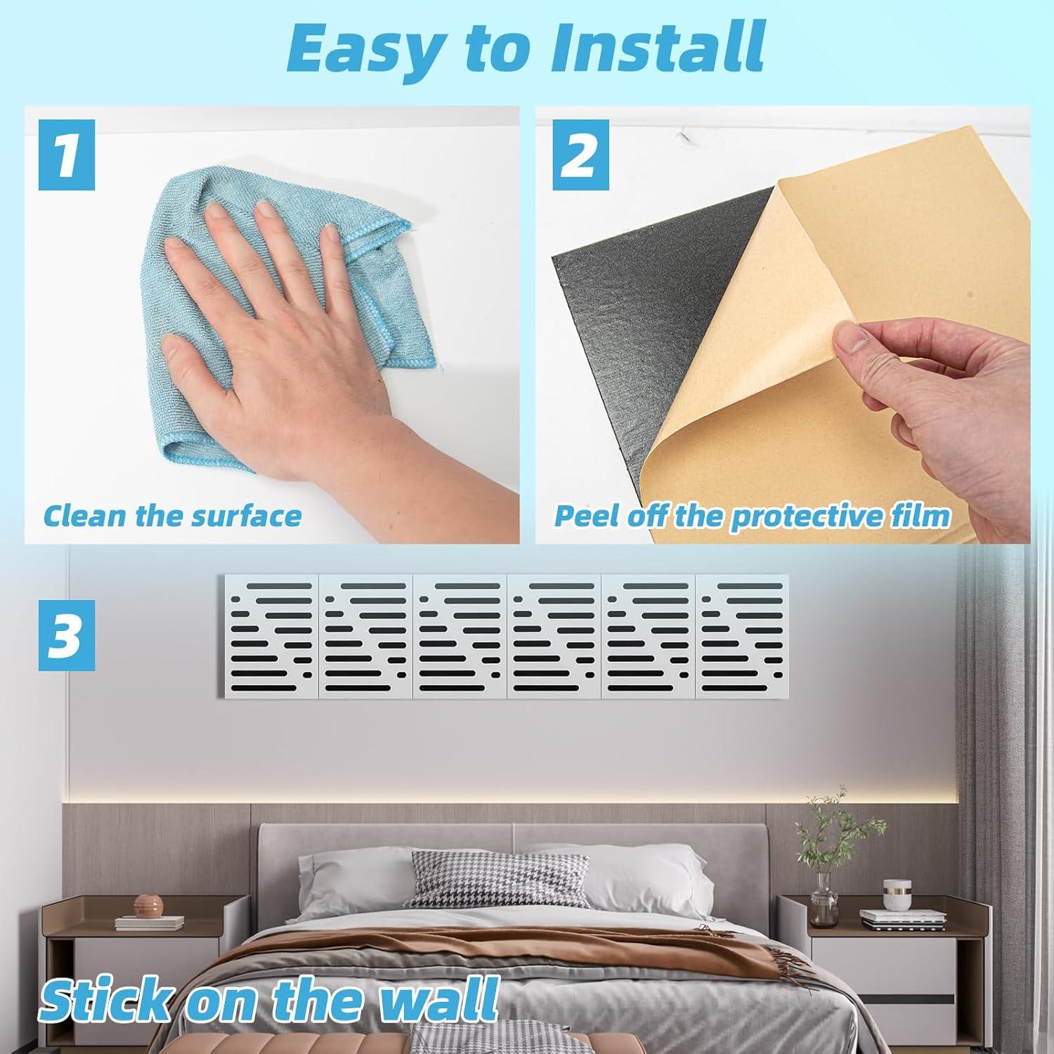 Paneles Acústicos Autoadhesivos Art3d 6 Unidades 40x30 cm