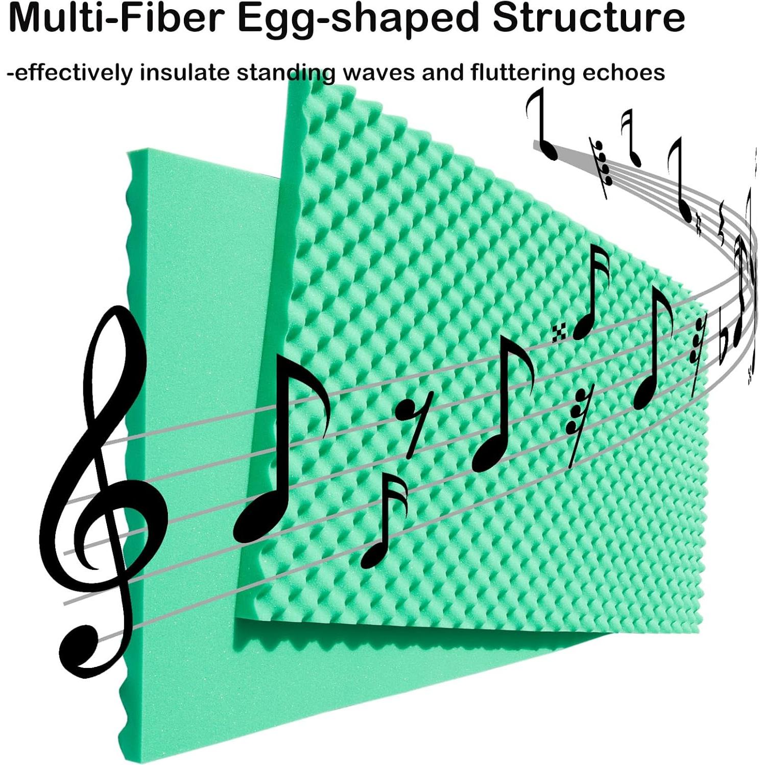 Paneles de Espuma Acústica 2 Pcs Verde 121.9x61x5.1 cm Ignífugos