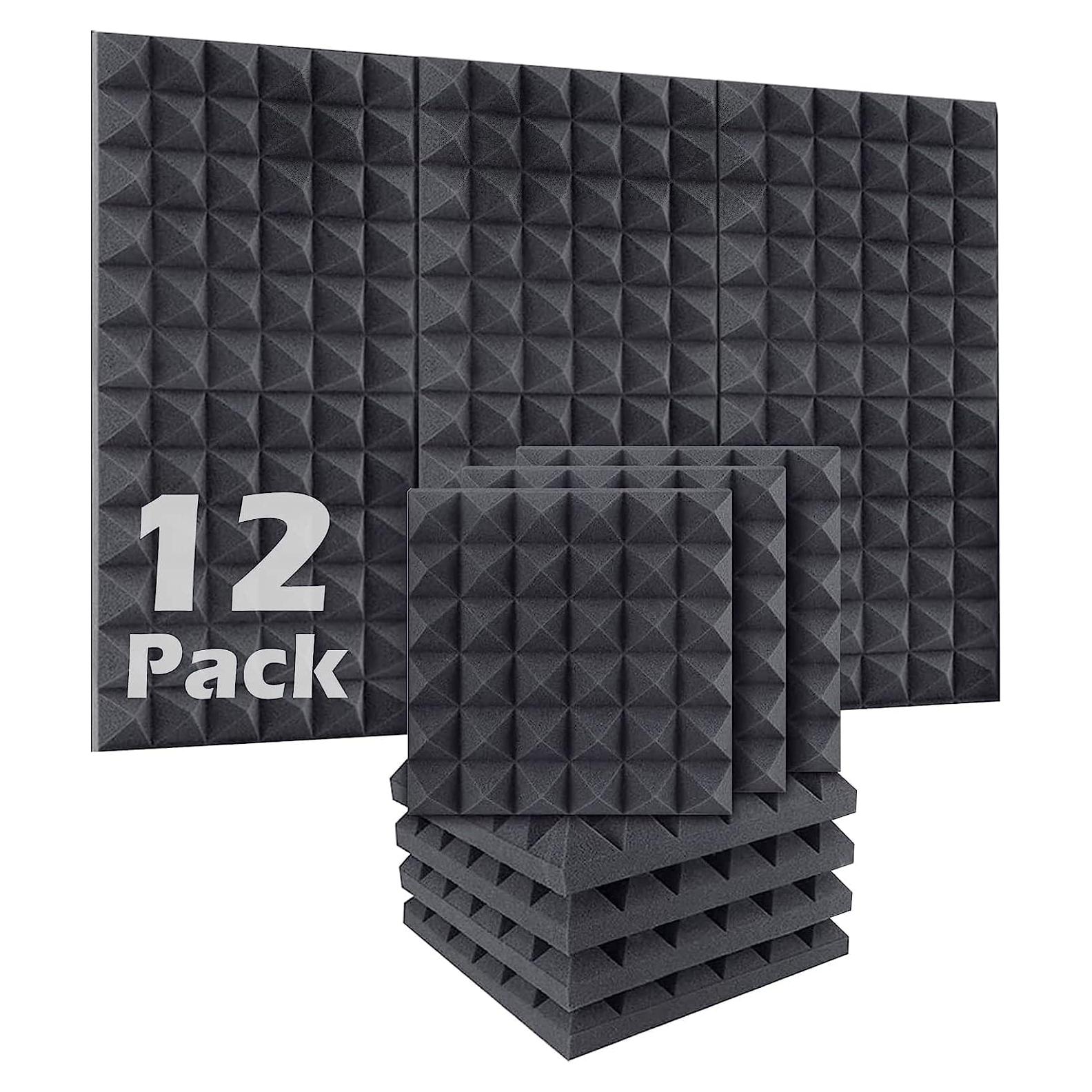 Paquete de 12 Paneles Acústicos Pirámide 30.48x30.48 cm