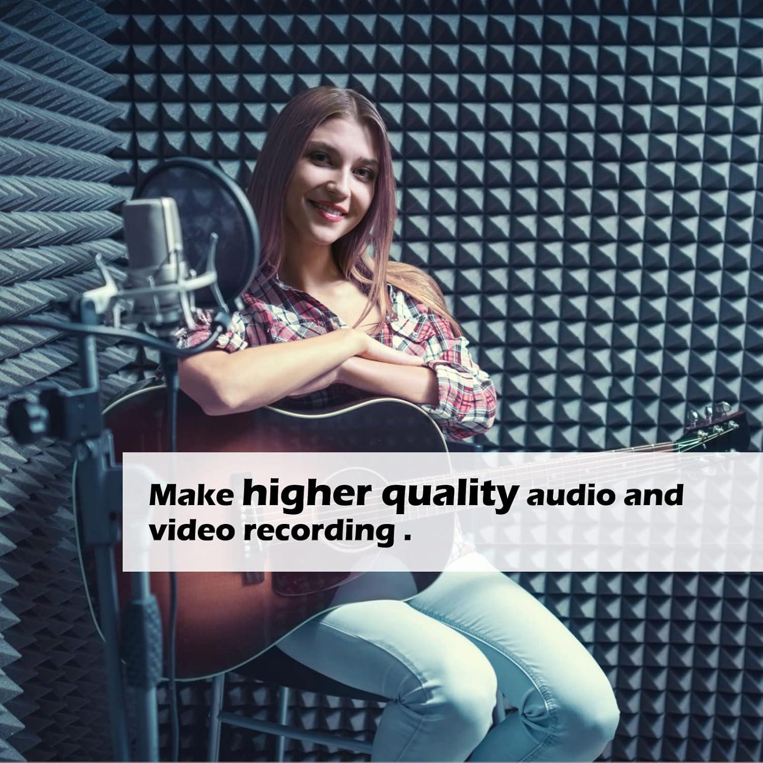 Paquete de 12 Paneles Acústicos Pirámide 30.48x30.48 cm